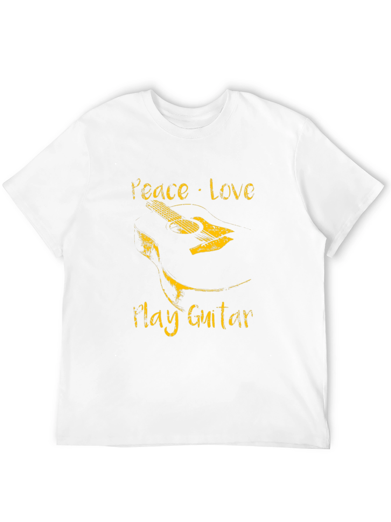 Peace Love Play Guitar Graphic T-Shirt