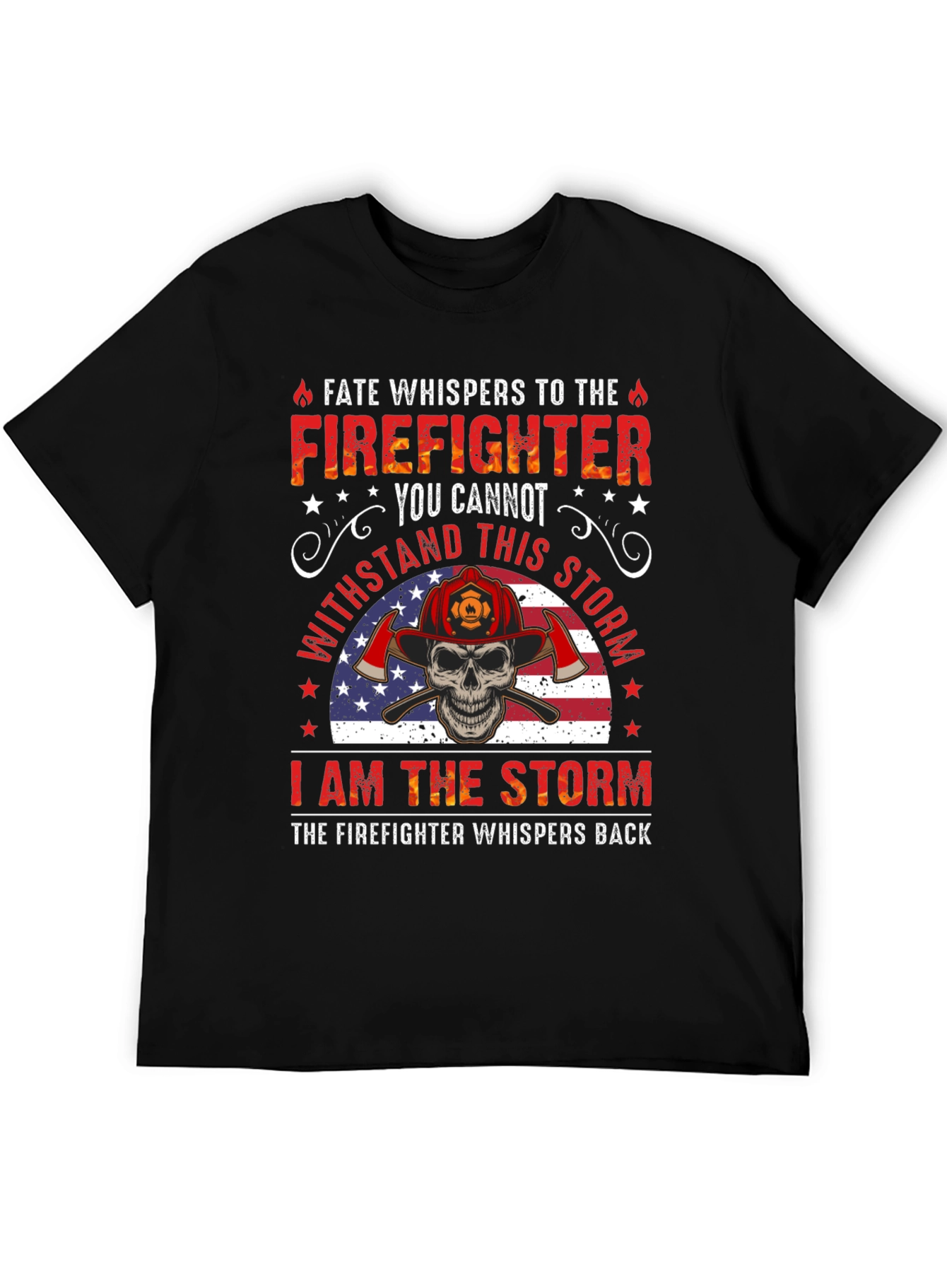 Firefighter Skull Graphic T-Shirt