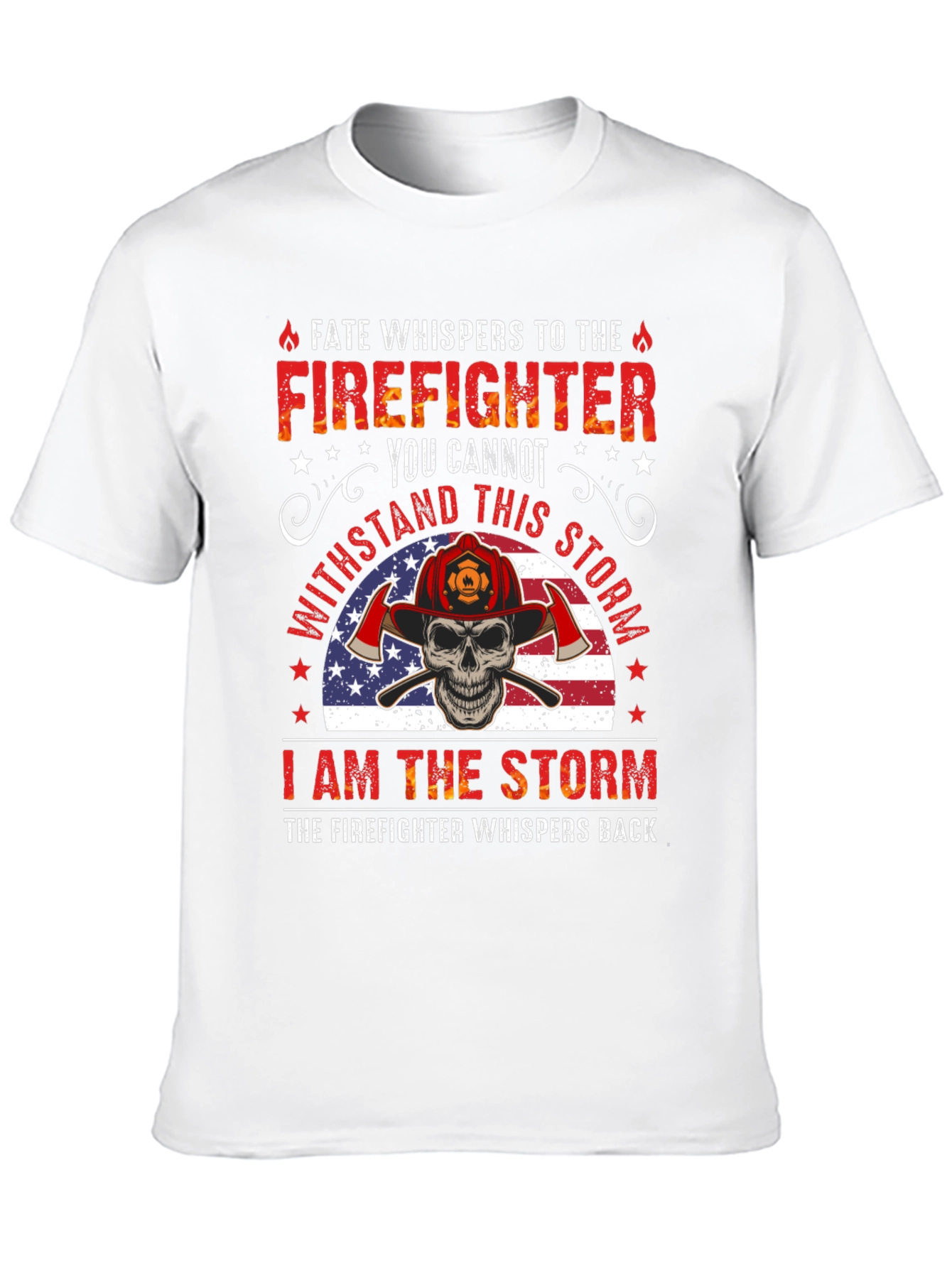 Firefighter Skull Graphic T-Shirt
