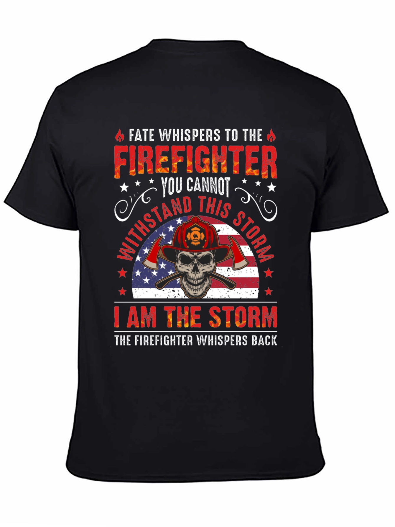 Firefighter Skull Graphic T-Shirt