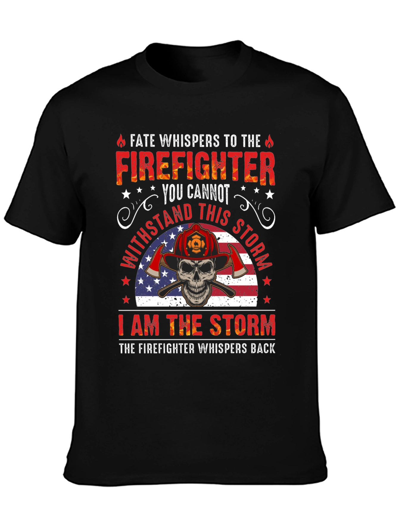 Firefighter Skull Graphic T-Shirt
