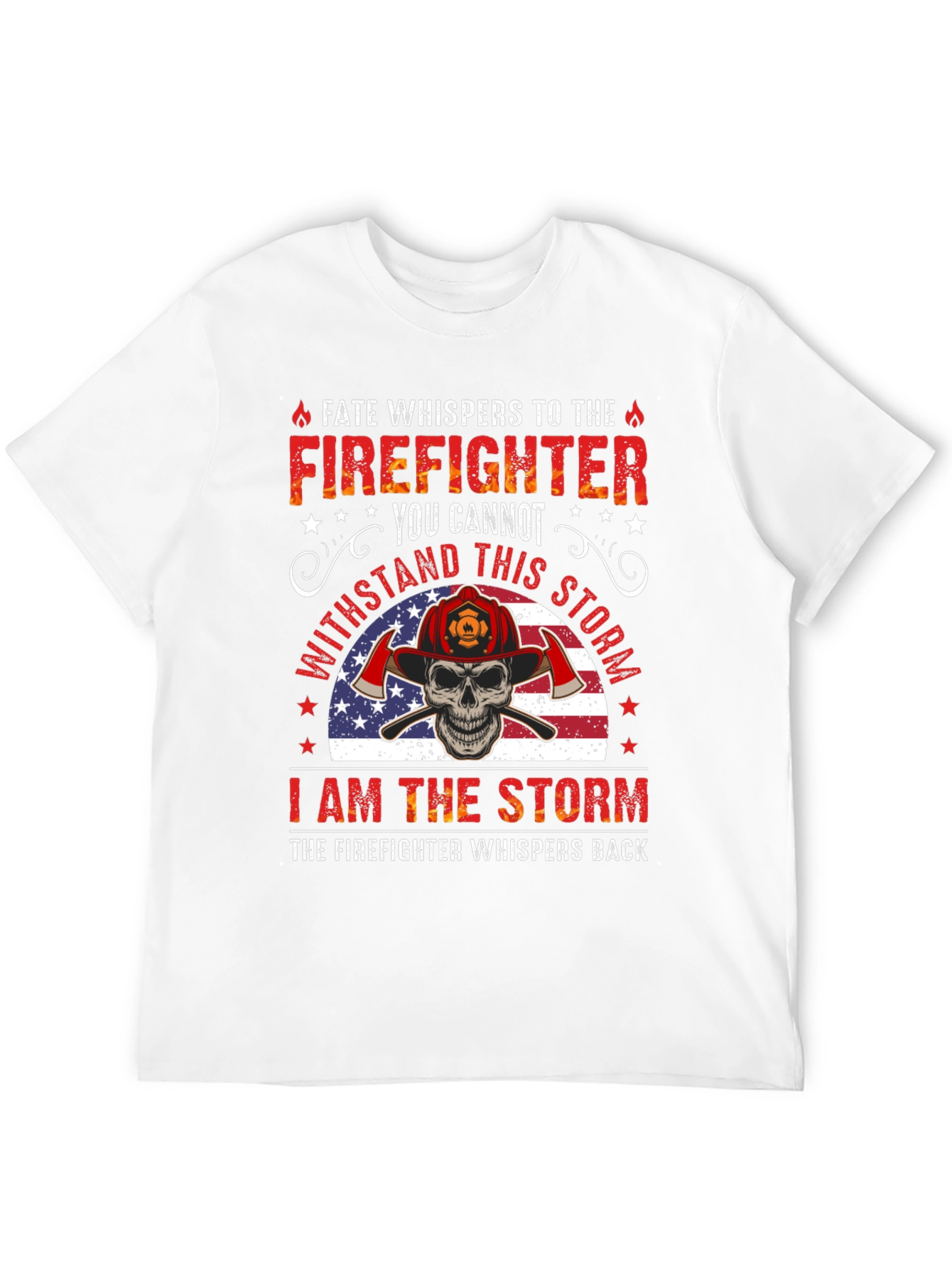 Firefighter Skull Graphic T-Shirt