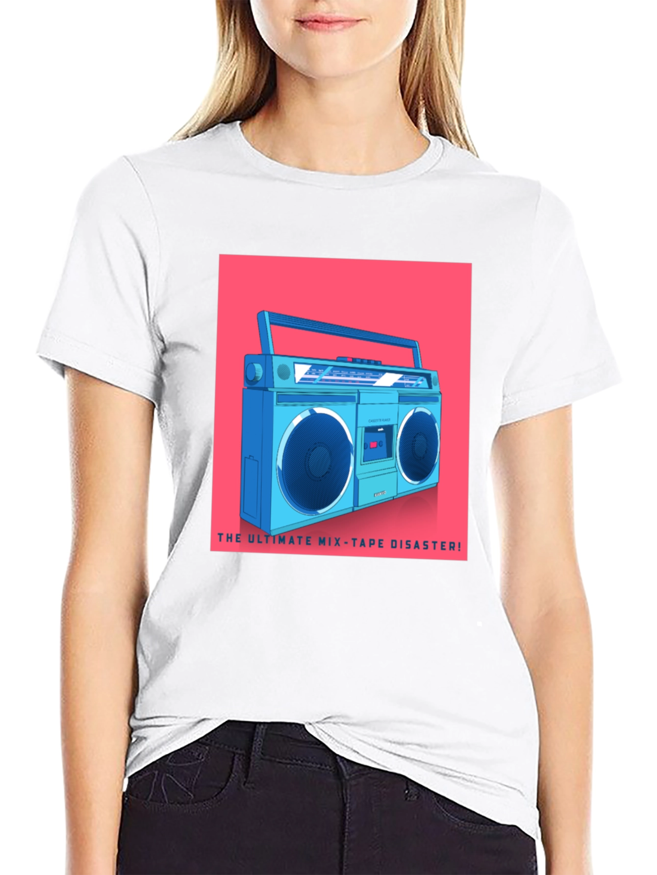 Retro Boombox T-Shirt - Ultimate Mixtape Disaster Tee