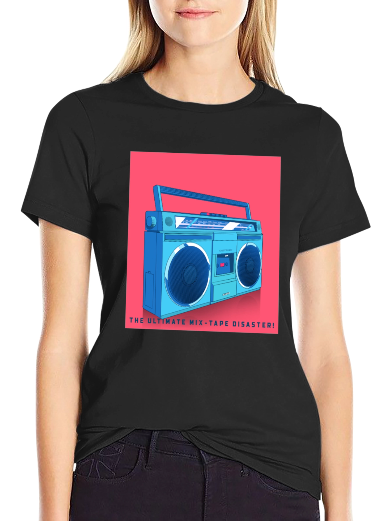 Retro Boombox T-Shirt - Ultimate Mixtape Disaster Tee