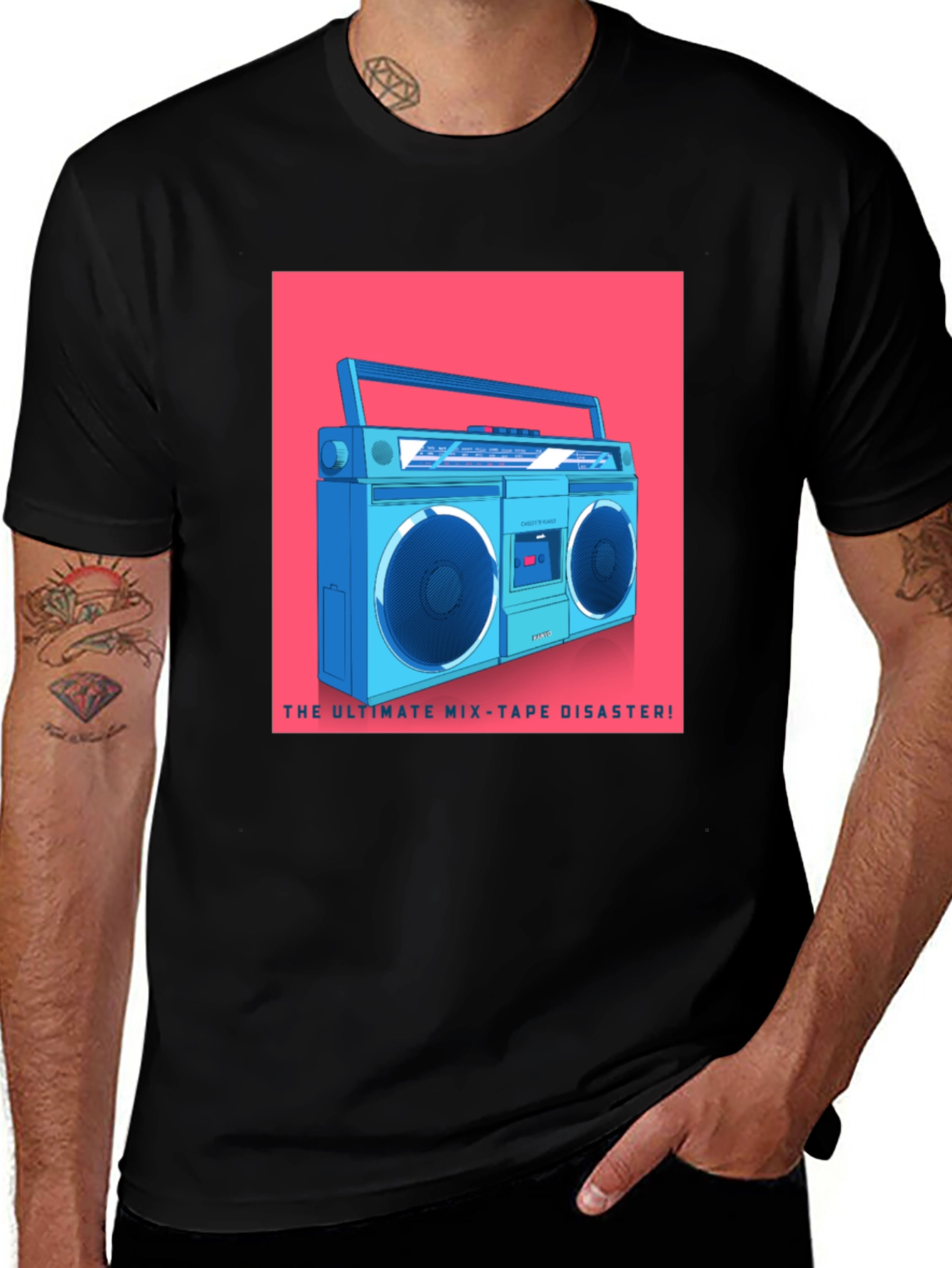 Retro Boombox T-Shirt - Ultimate Mixtape Disaster Tee