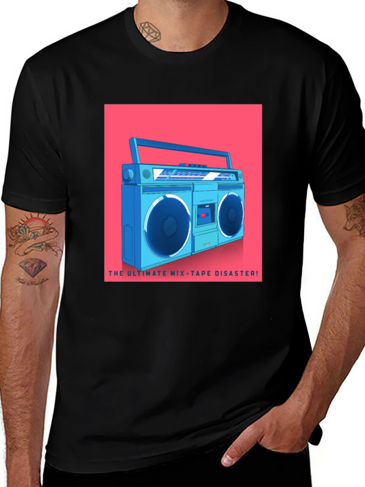 Retro Boombox T-Shirt - Ultimate Mixtape Disaster Tee