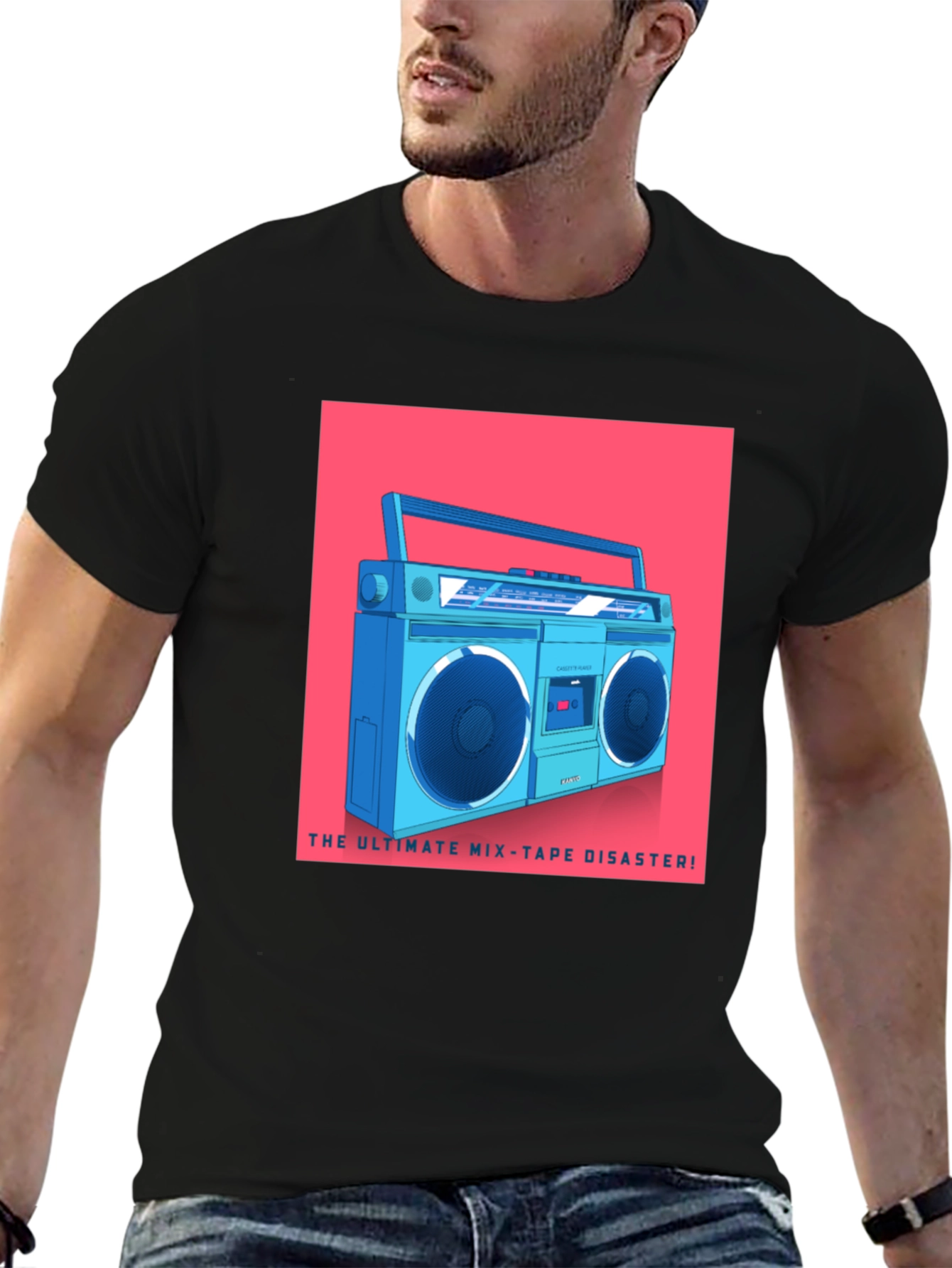 Retro Boombox T-Shirt - Ultimate Mixtape Disaster Tee