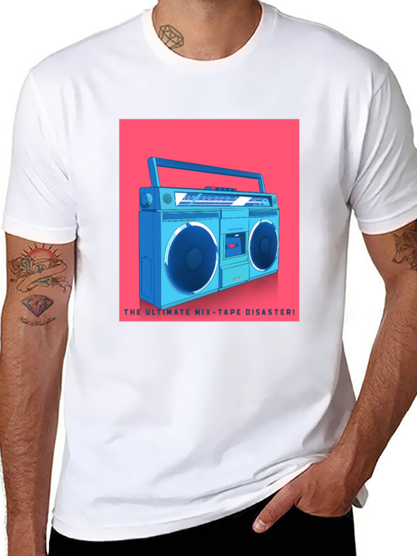 Retro Boombox T-Shirt - Ultimate Mixtape Disaster Tee