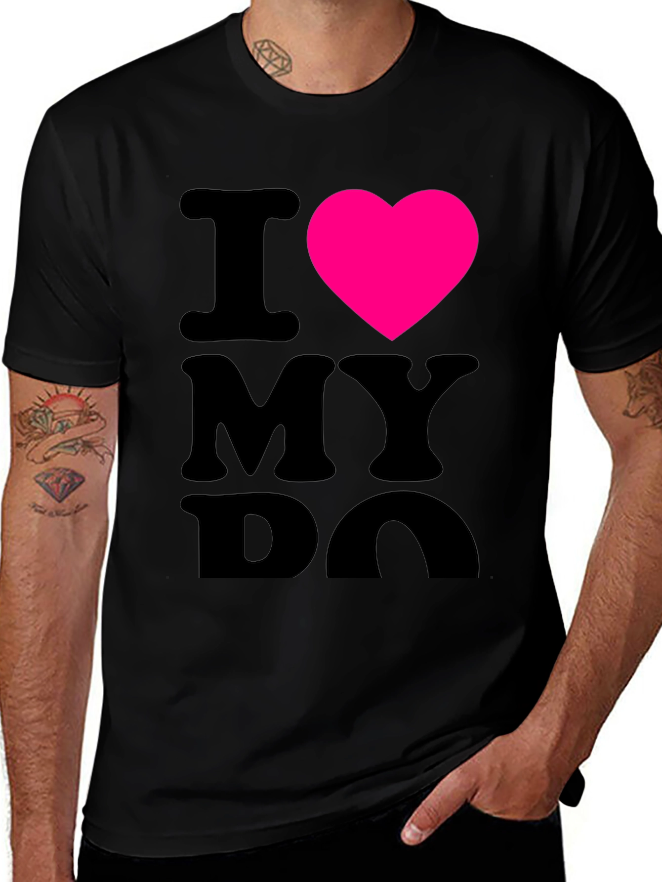 I Heart My Dog Black T-Shirt