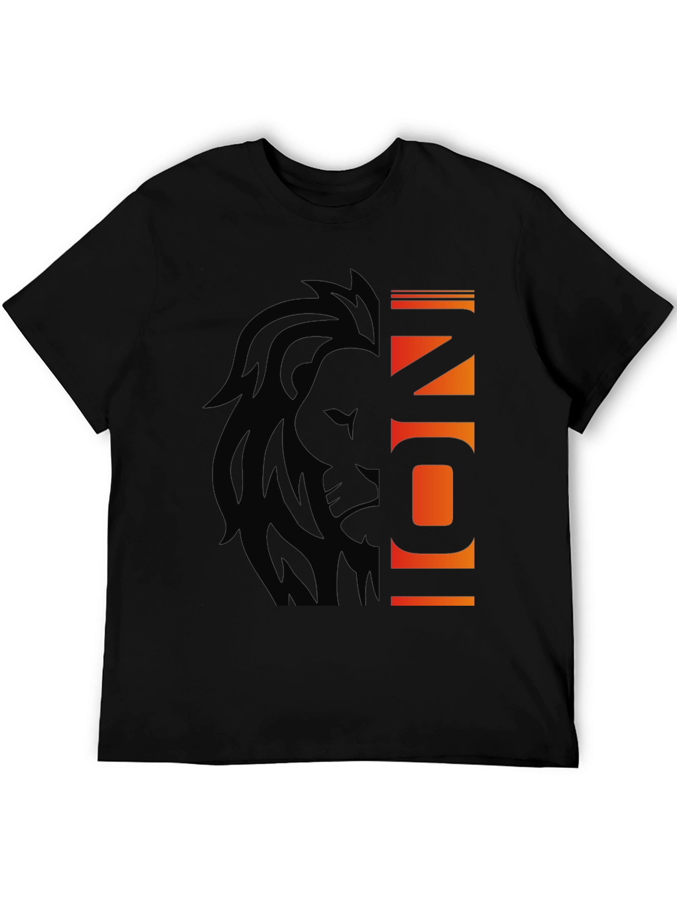 Iconic Lion Graphic Tee - Stylish Mens Black T-Shirt