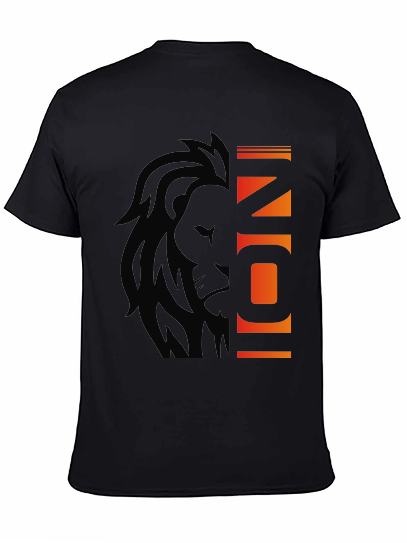 Iconic Lion Graphic Tee - Stylish Mens Black T-Shirt