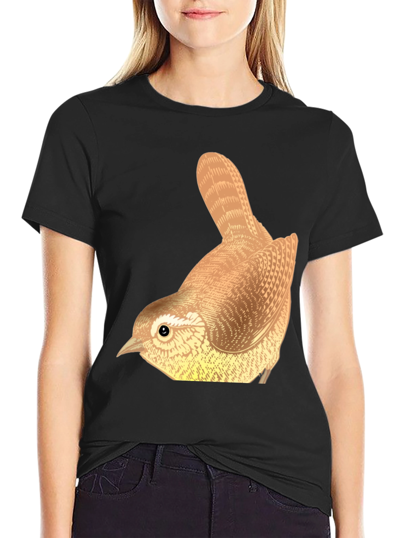 Bird Graphic Tee - Nature Lovers Black T-Shirt