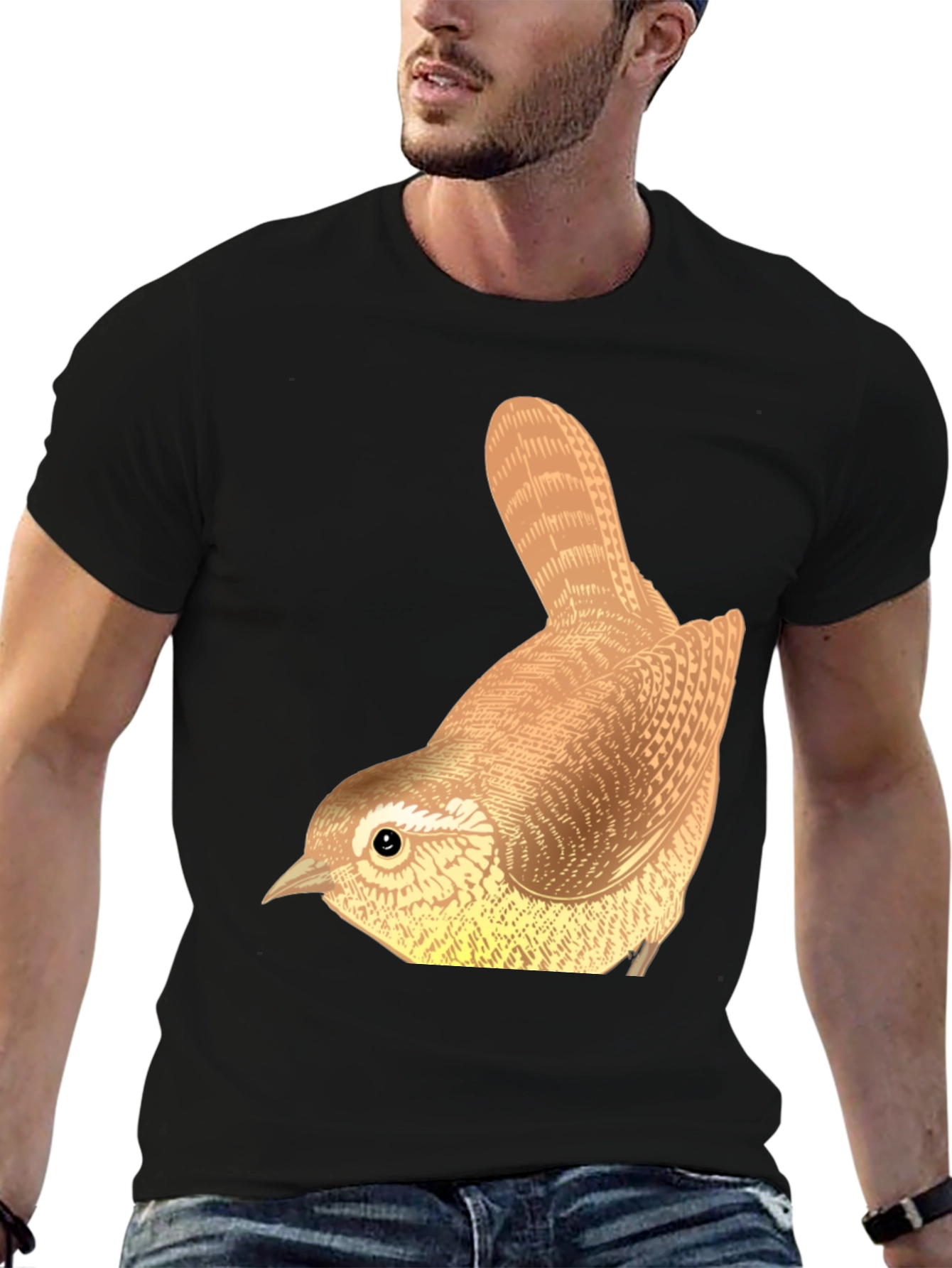 Bird Graphic Tee - Nature Lovers Black T-Shirt
