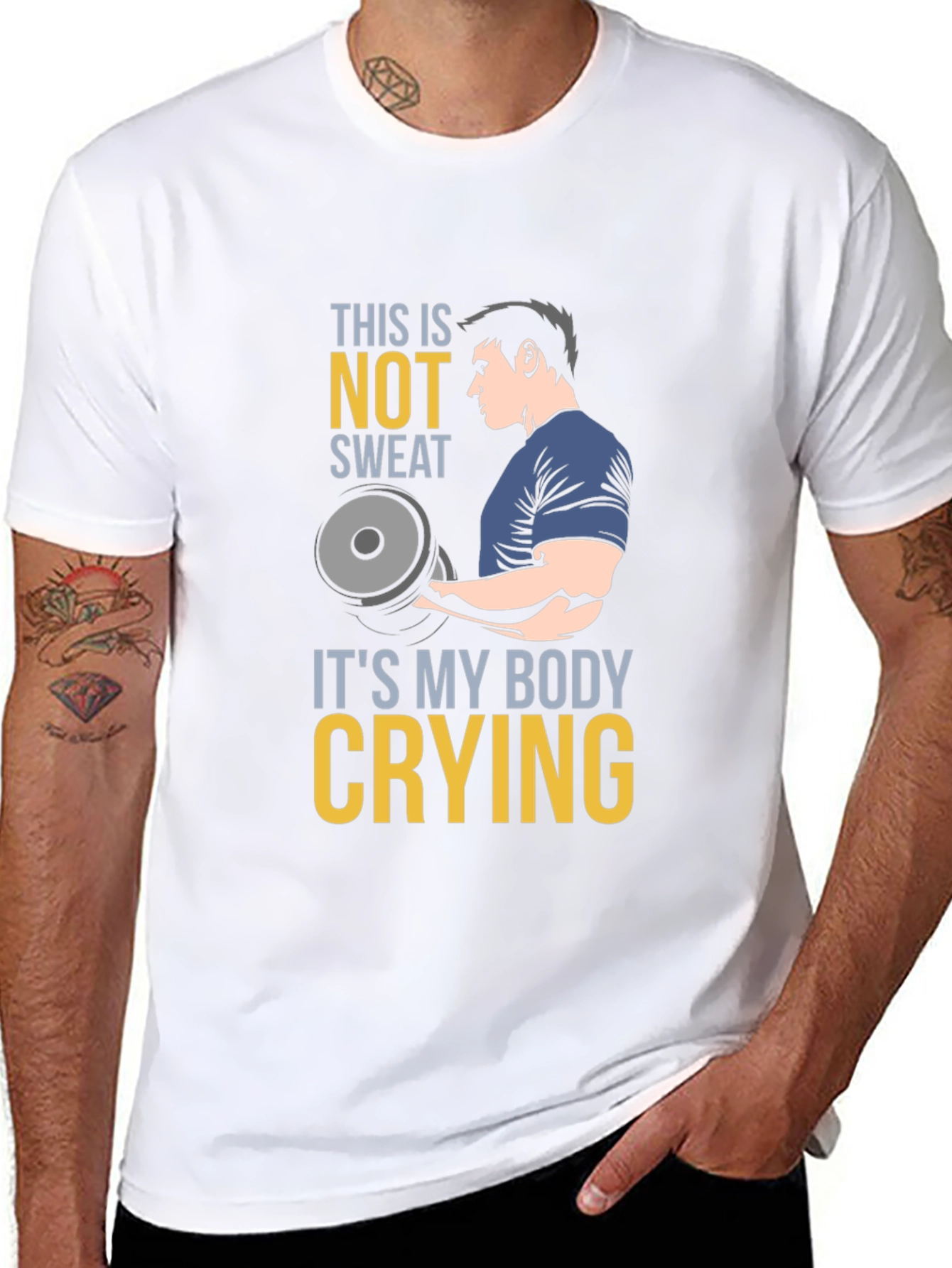 Funny Gym Workout T-Shirt - Body Crying