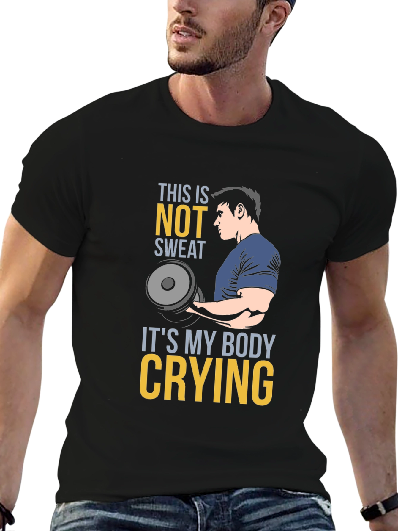 Funny Gym Workout T-Shirt - Body Crying