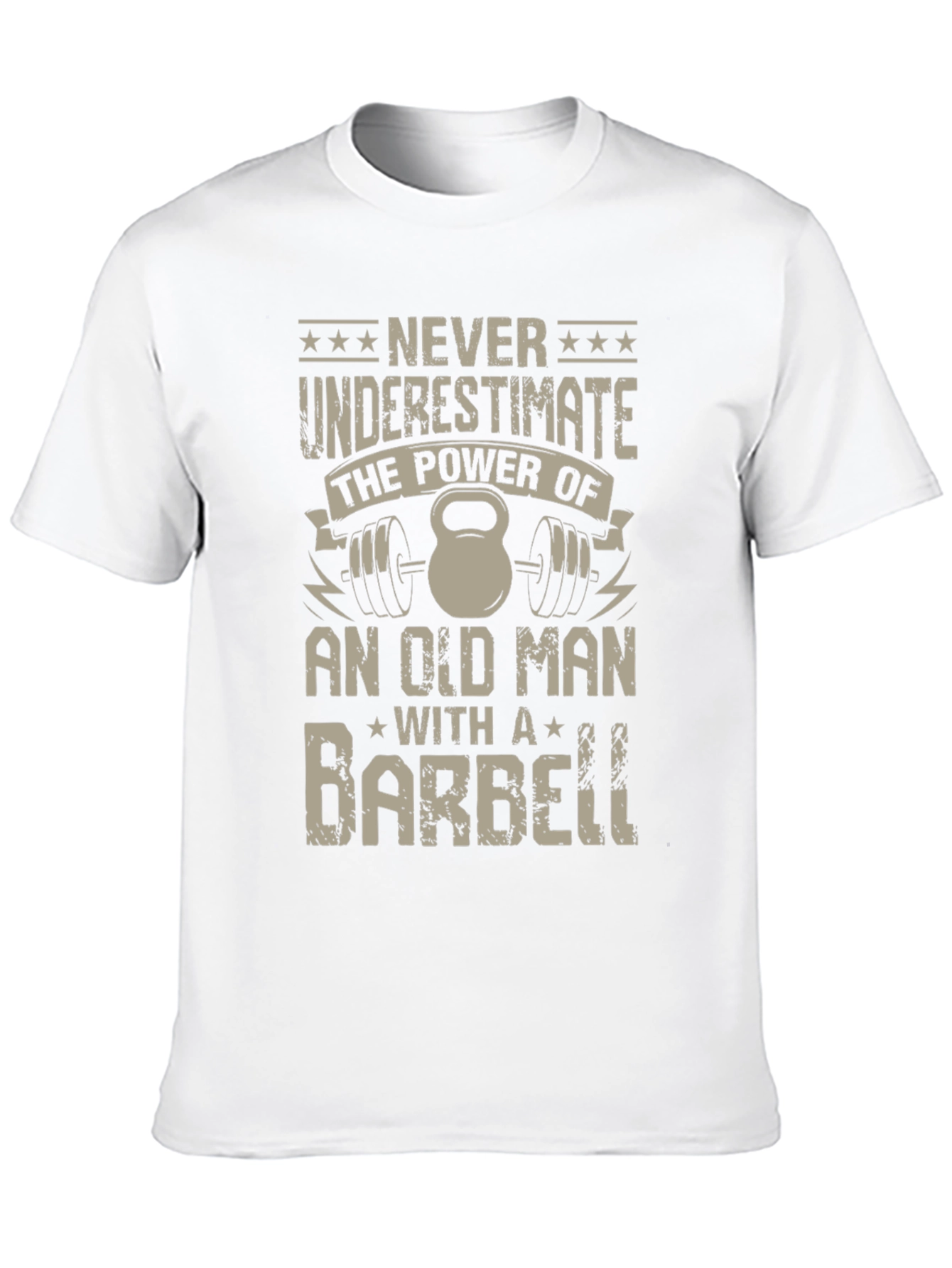 Old Man Barbell T-Shirt - Power & Strength