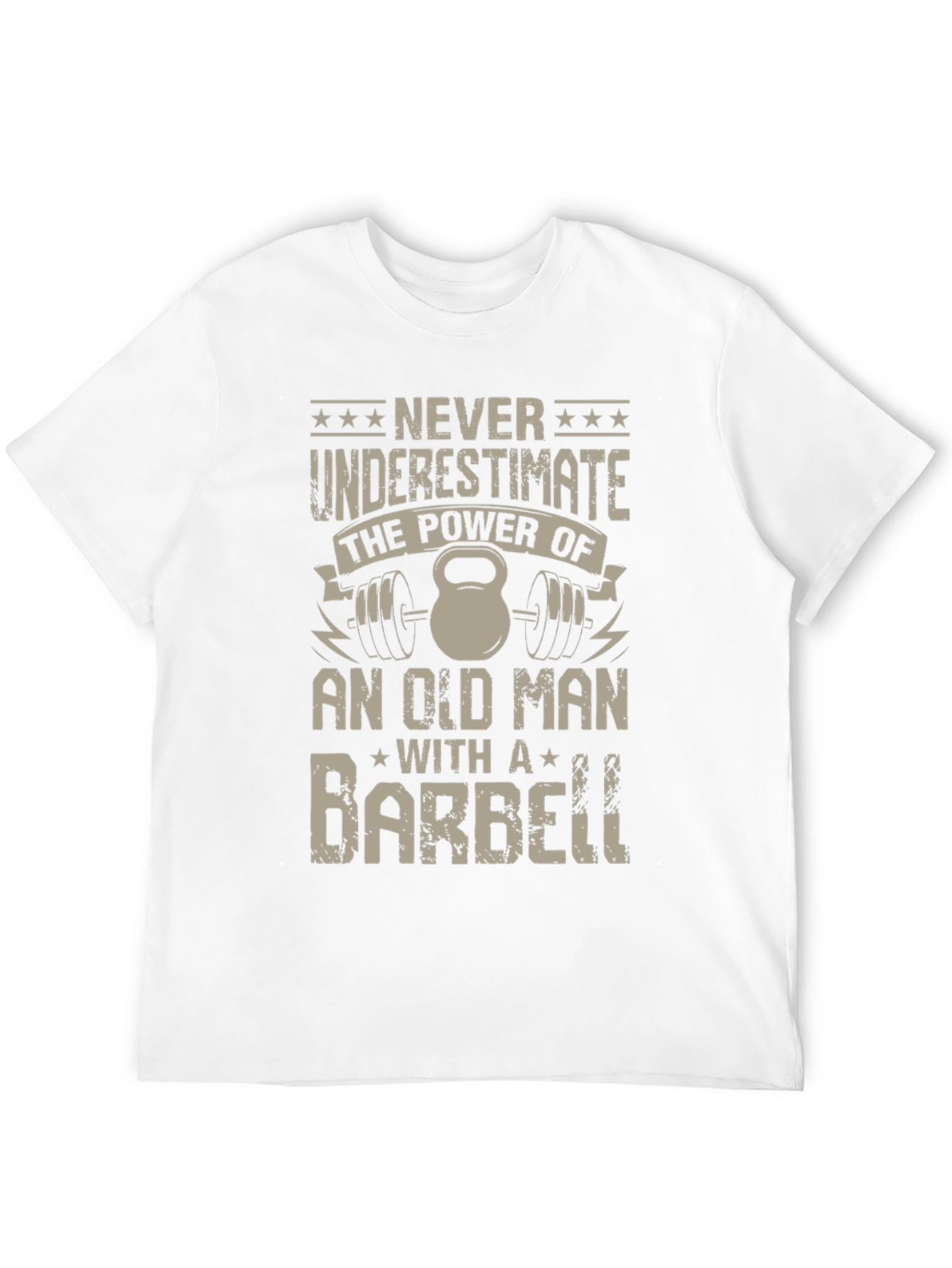 Old Man Barbell T-Shirt - Power & Strength