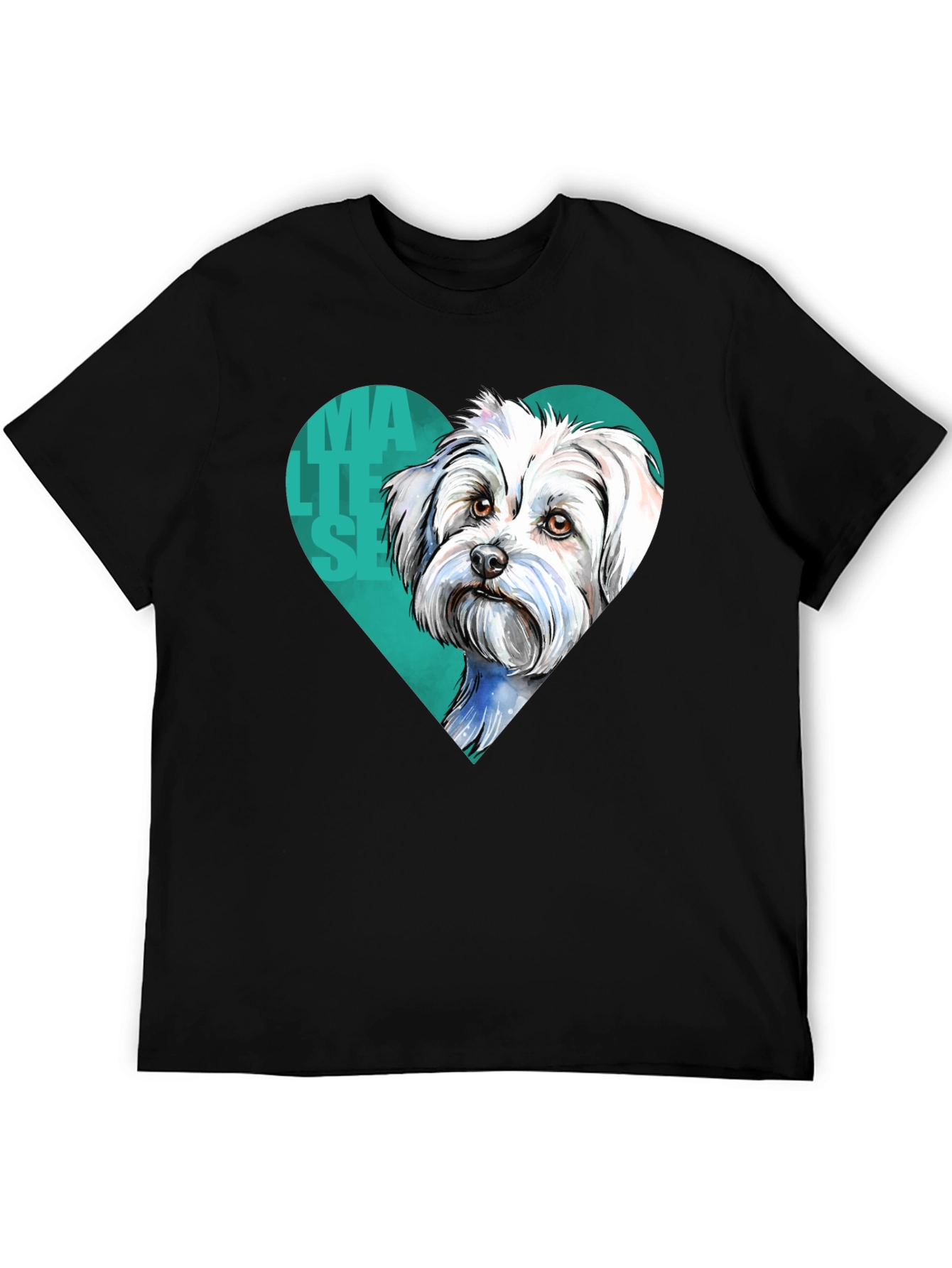 Maltese Dog Heart T-Shirt - Cute Pet Lover Tee