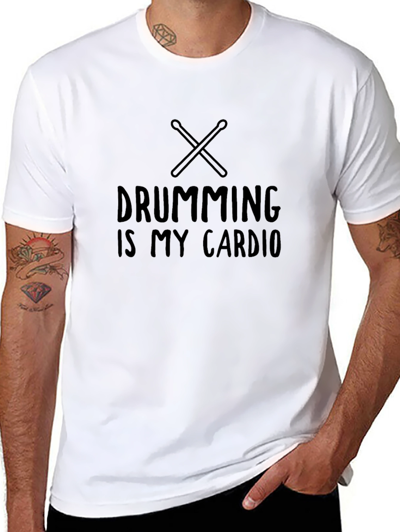Drumming is My Cardio Black T-Shirt