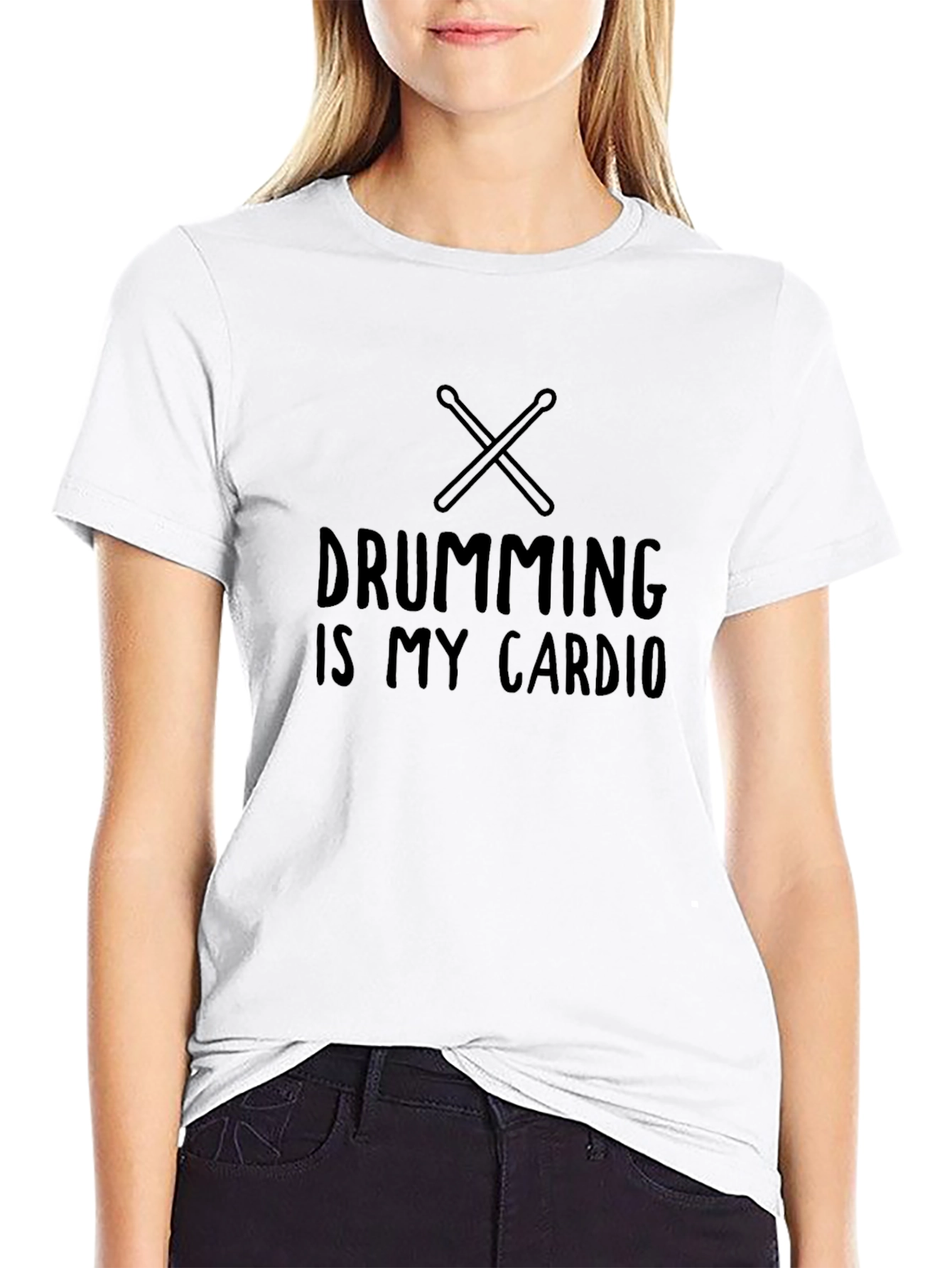 Drumming is My Cardio Black T-Shirt