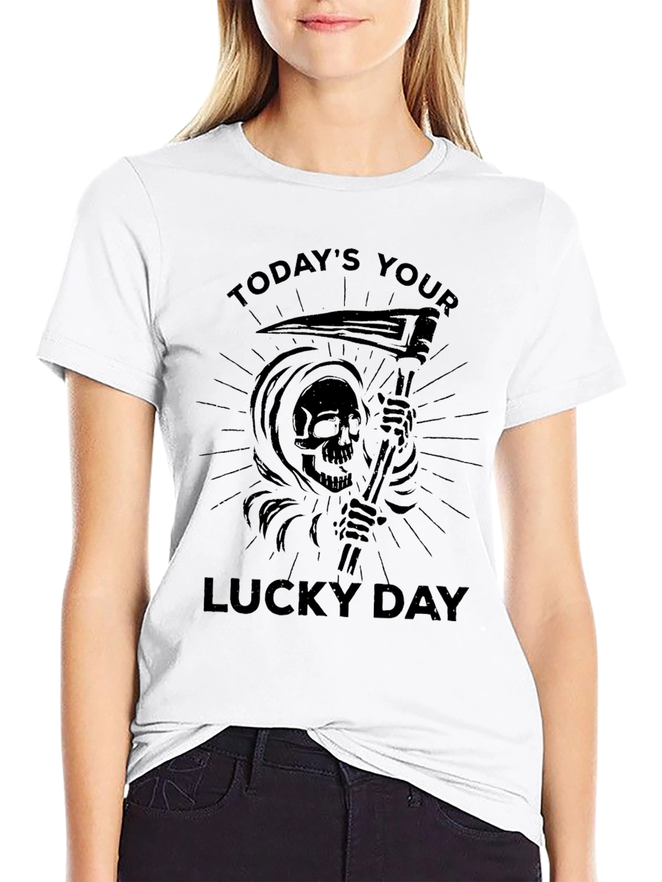 Todays Your Lucky Day Grim Reaper Graphic Tee