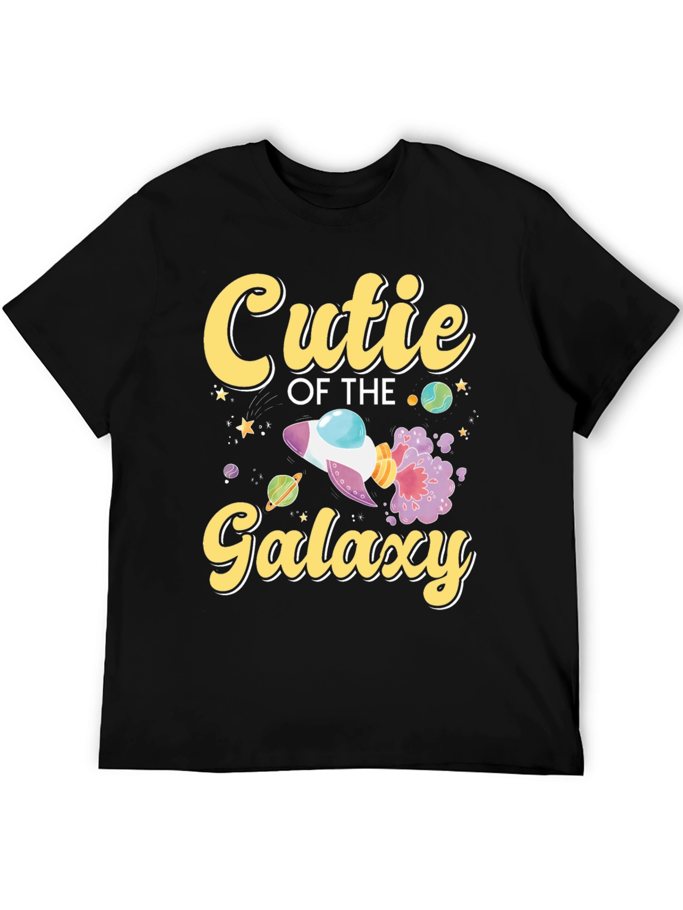 Cutie of the Galaxy Black Graphic T-Shirt
