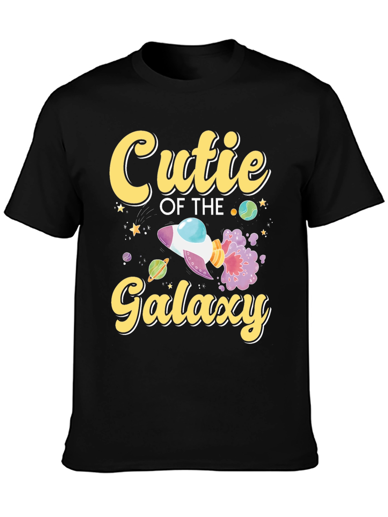 Cutie of the Galaxy Black Graphic T-Shirt