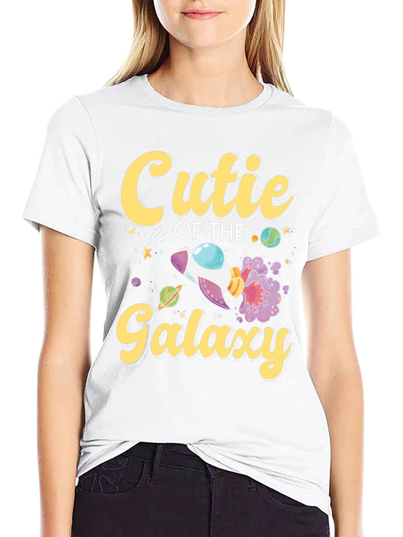 Cutie of the Galaxy Black Graphic T-Shirt