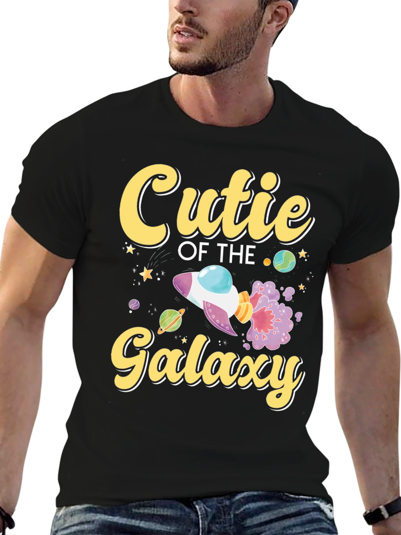 Cutie of the Galaxy Black Graphic T-Shirt