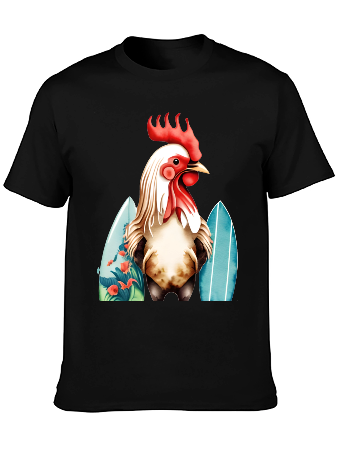 Rooster Surfboard Graphic T-Shirt