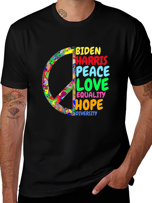 Biden Harris Peace Love T-Shirt - Equality & Hope Tee