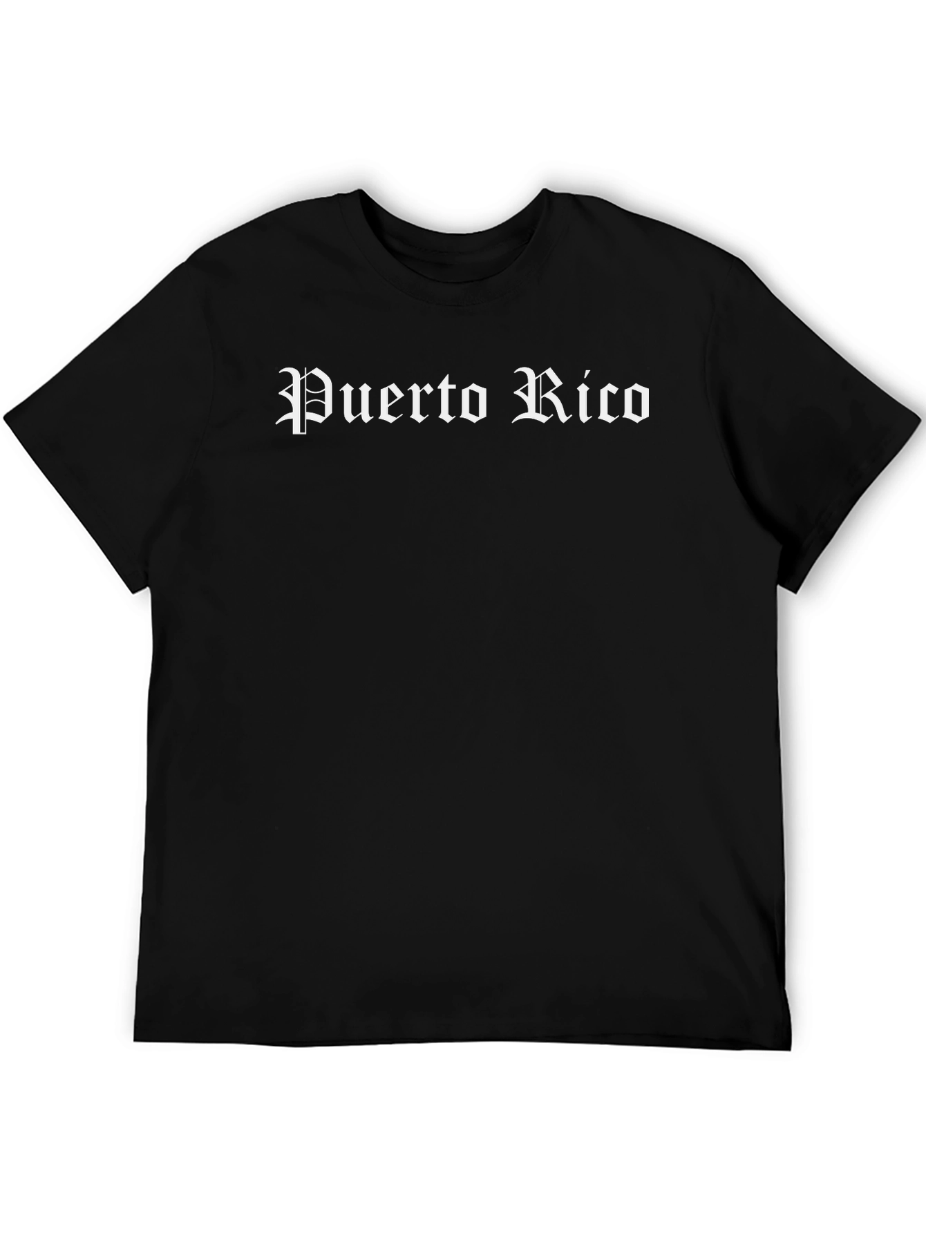 Puerto Rico Gothic Text T-Shirt - Black