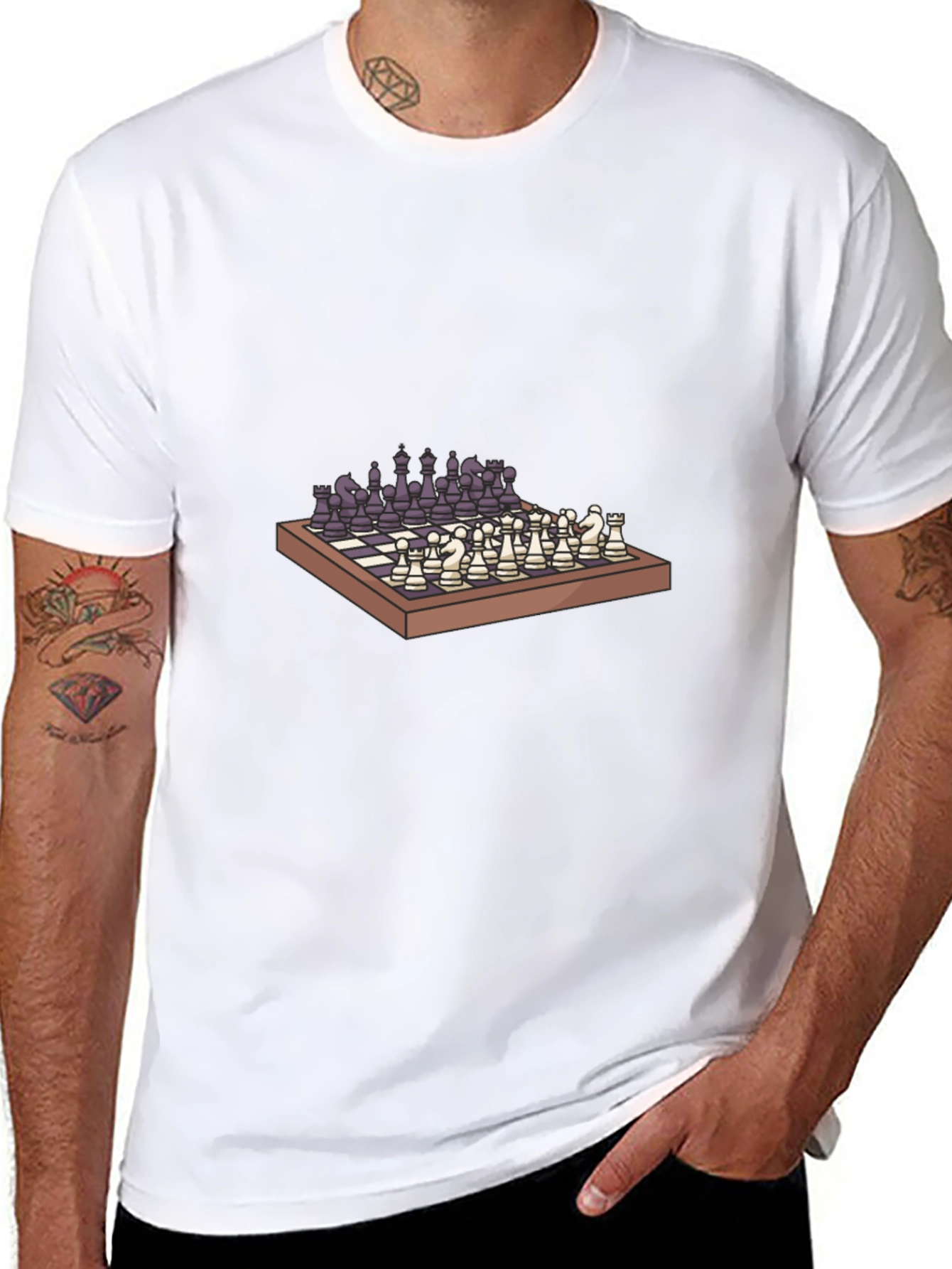 Chessboard Graphic Tee - Stylish Casual Wear