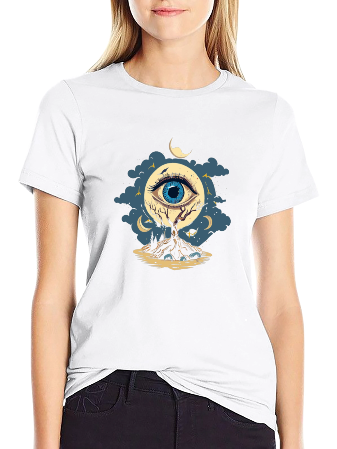 Eye of the Night Graphic T-Shirt - Black