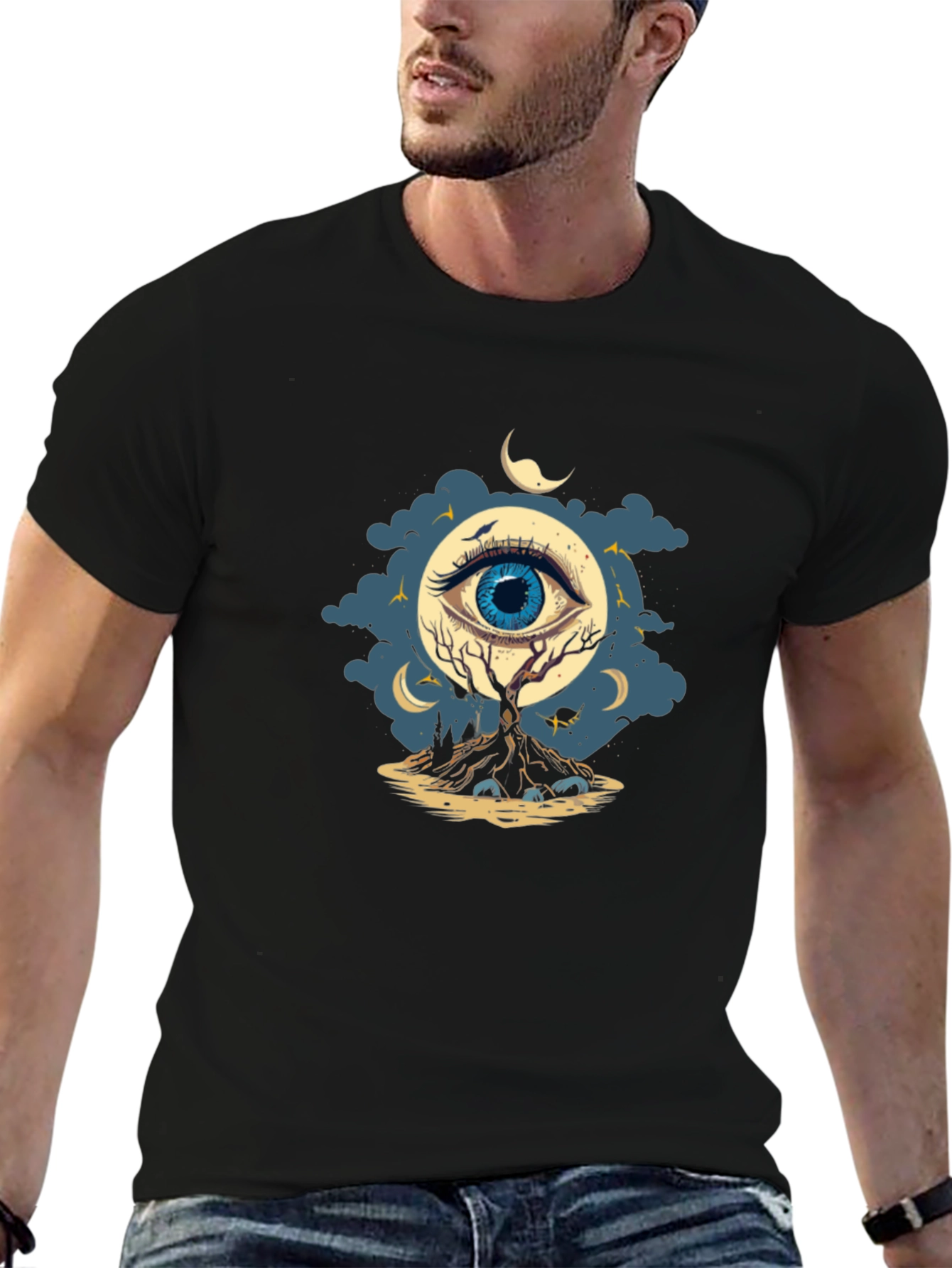 Eye of the Night Graphic T-Shirt - Black