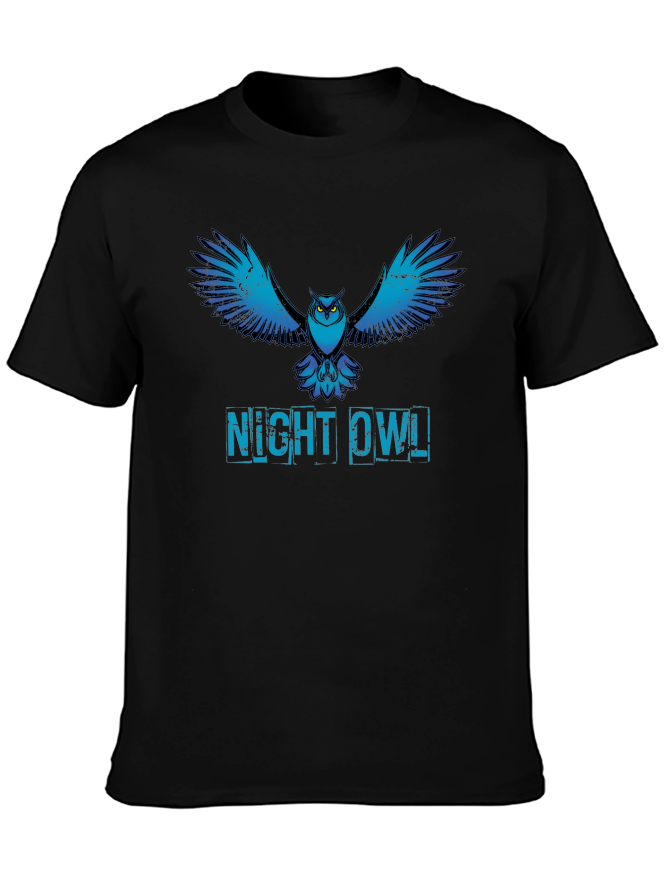 Night Owl Graphic Print T-Shirt - Black