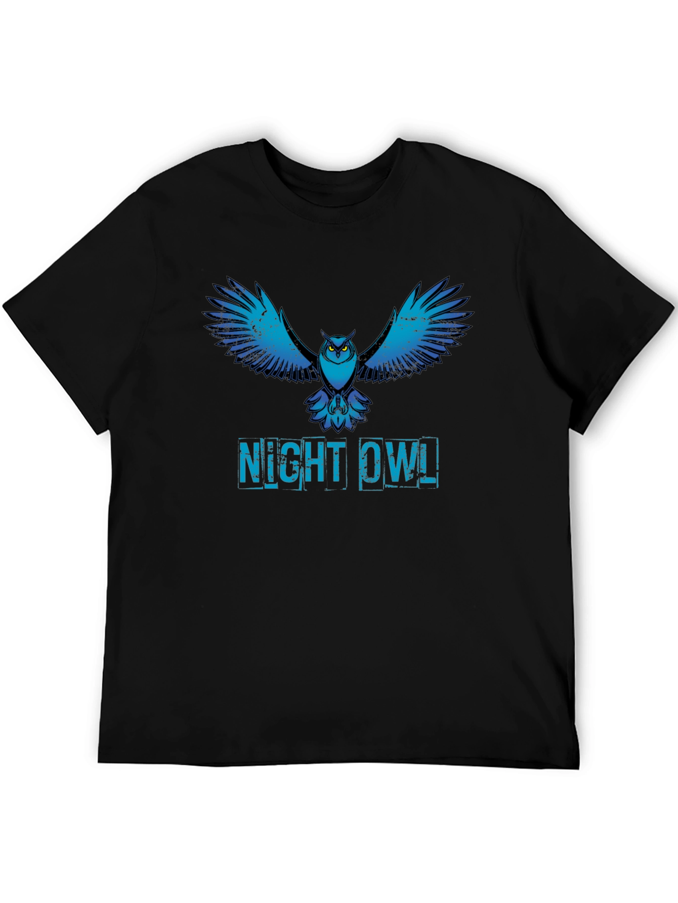 Night Owl Graphic Print T-Shirt - Black