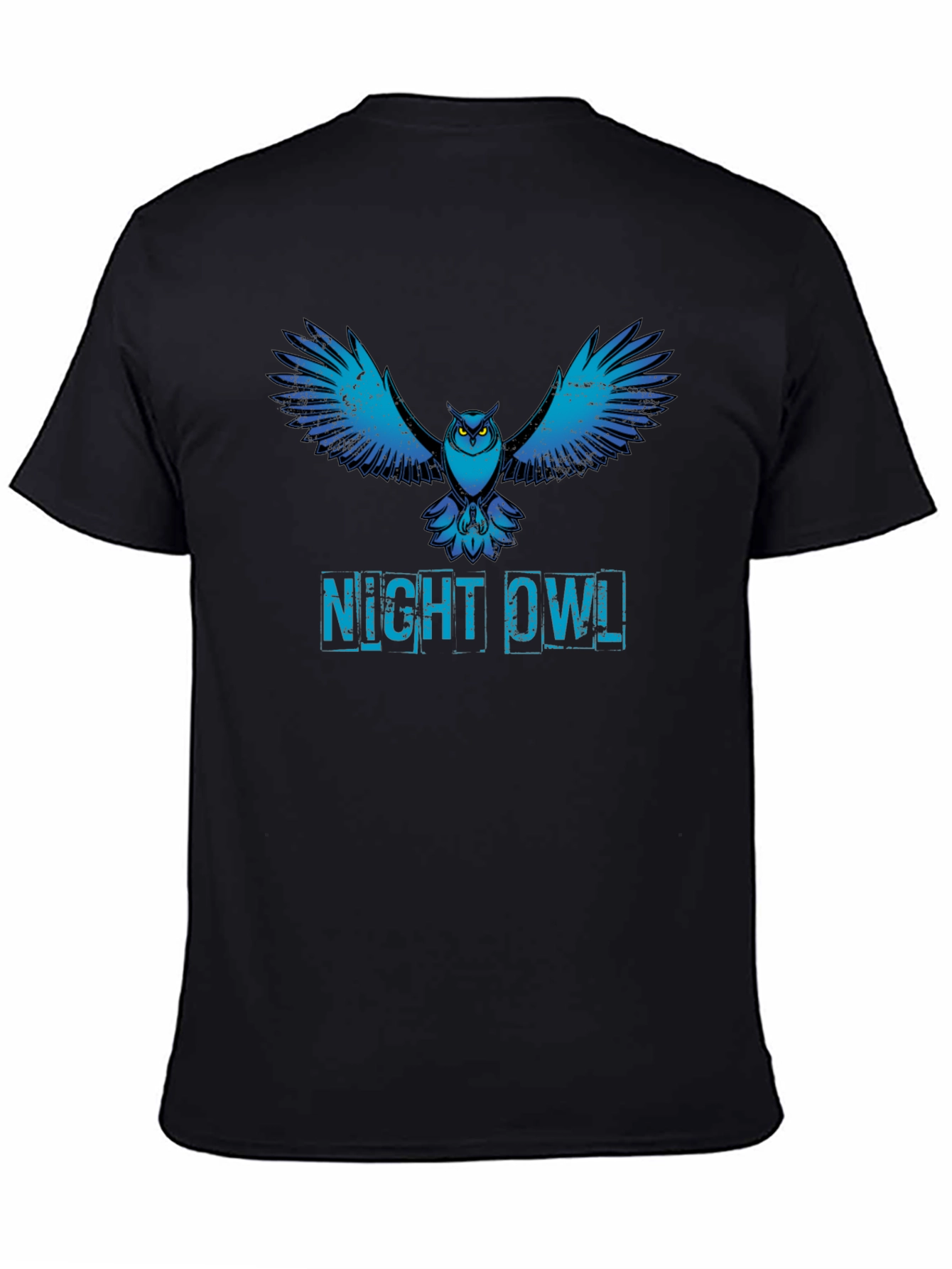 Night Owl Graphic Print T-Shirt - Black