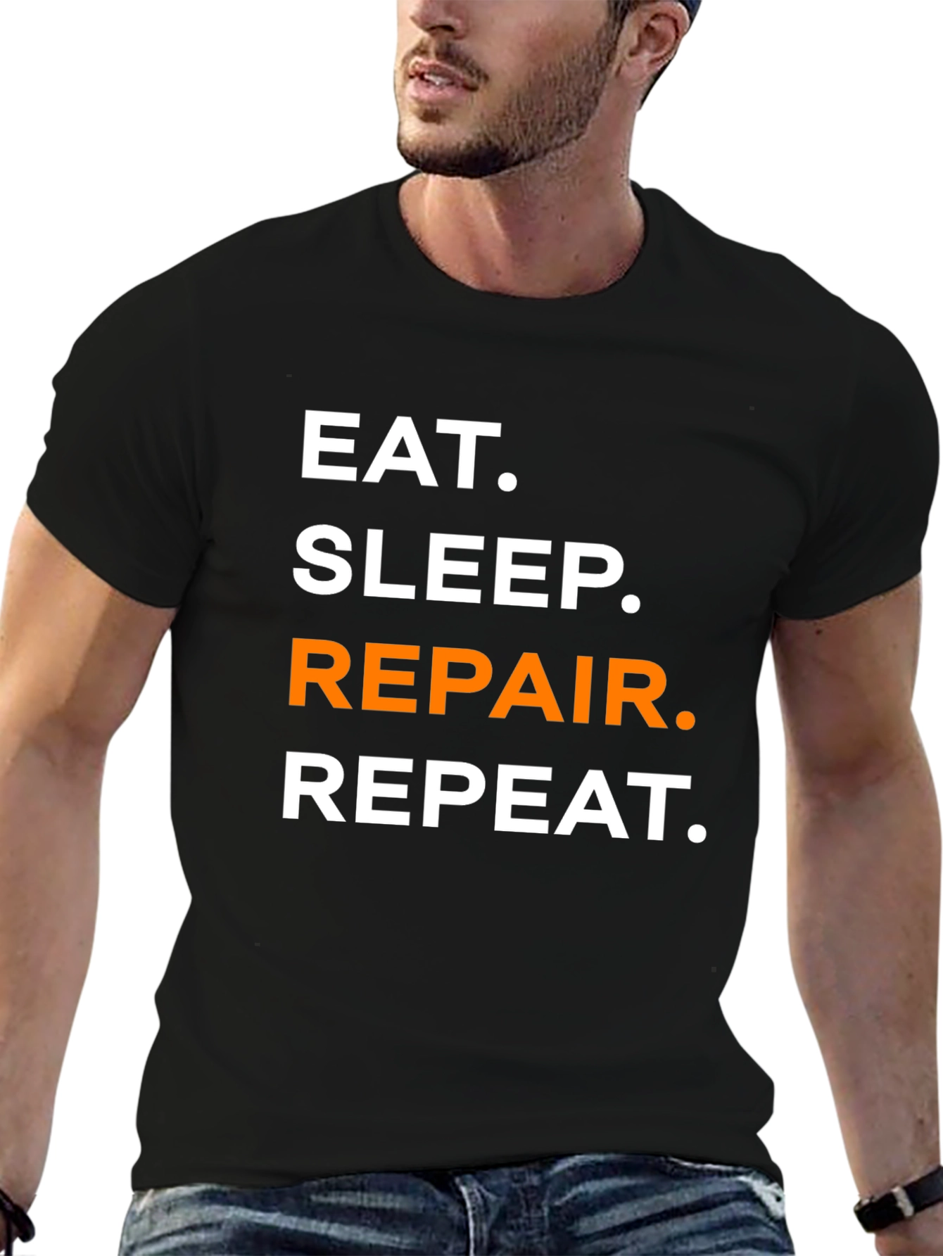 Eat Sleep Repair Repeat Funny T-Shirt