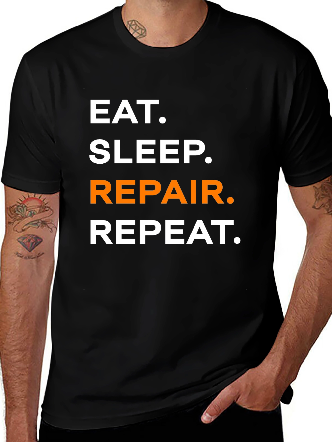 Eat Sleep Repair Repeat Funny T-Shirt