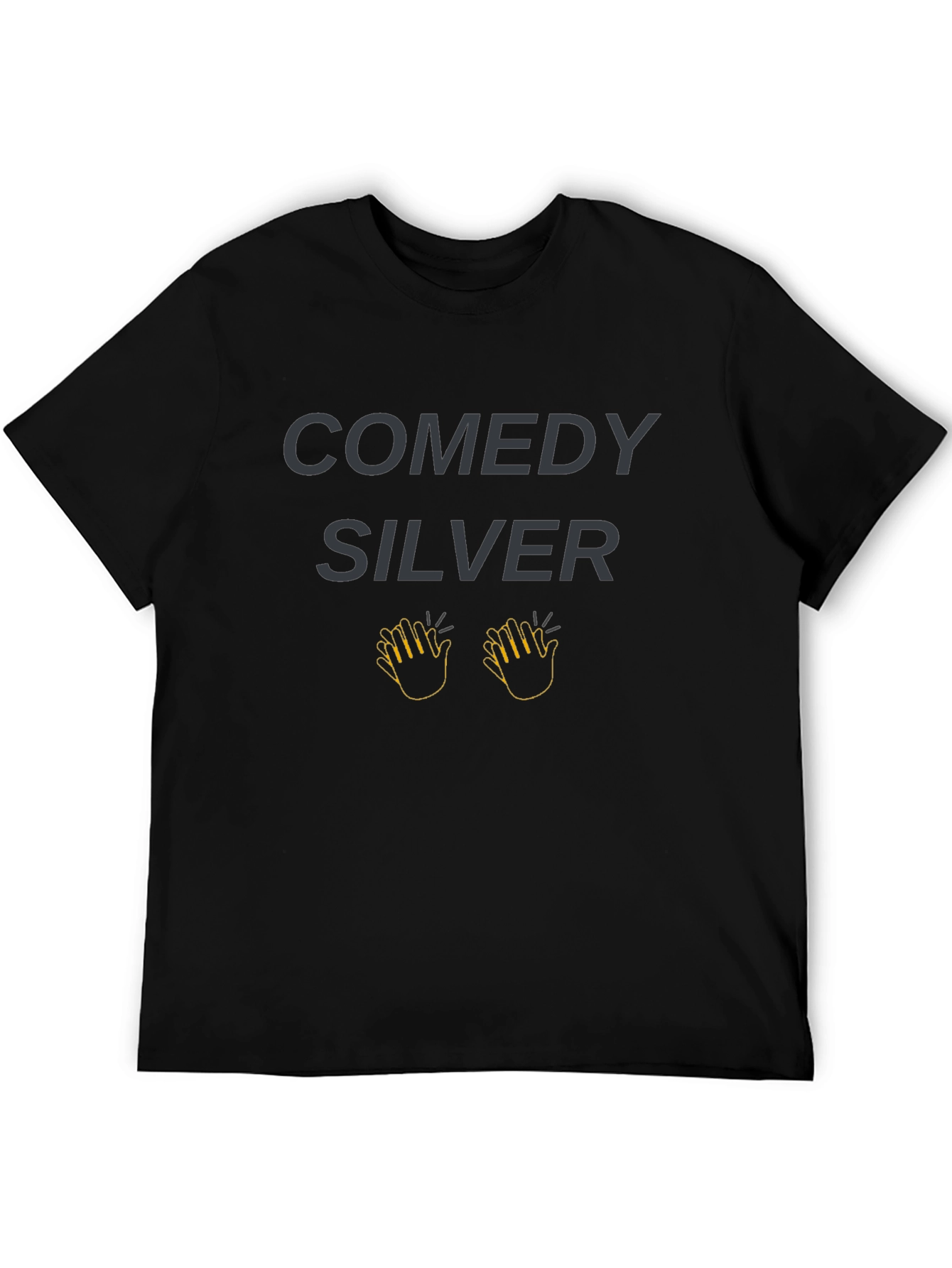 Comedy Silver Graphic Black T-Shirt
