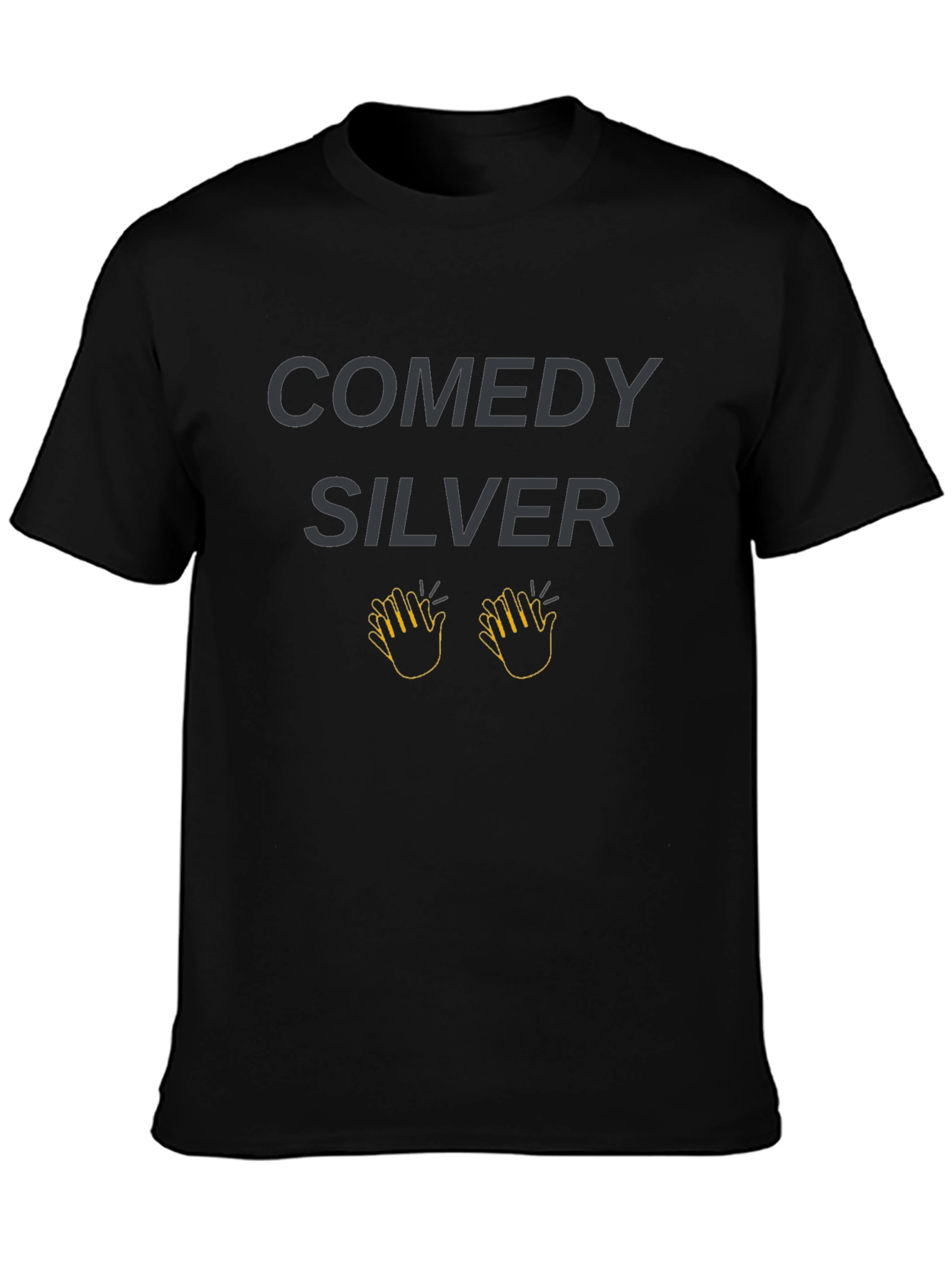 Comedy Silver Graphic Black T-Shirt