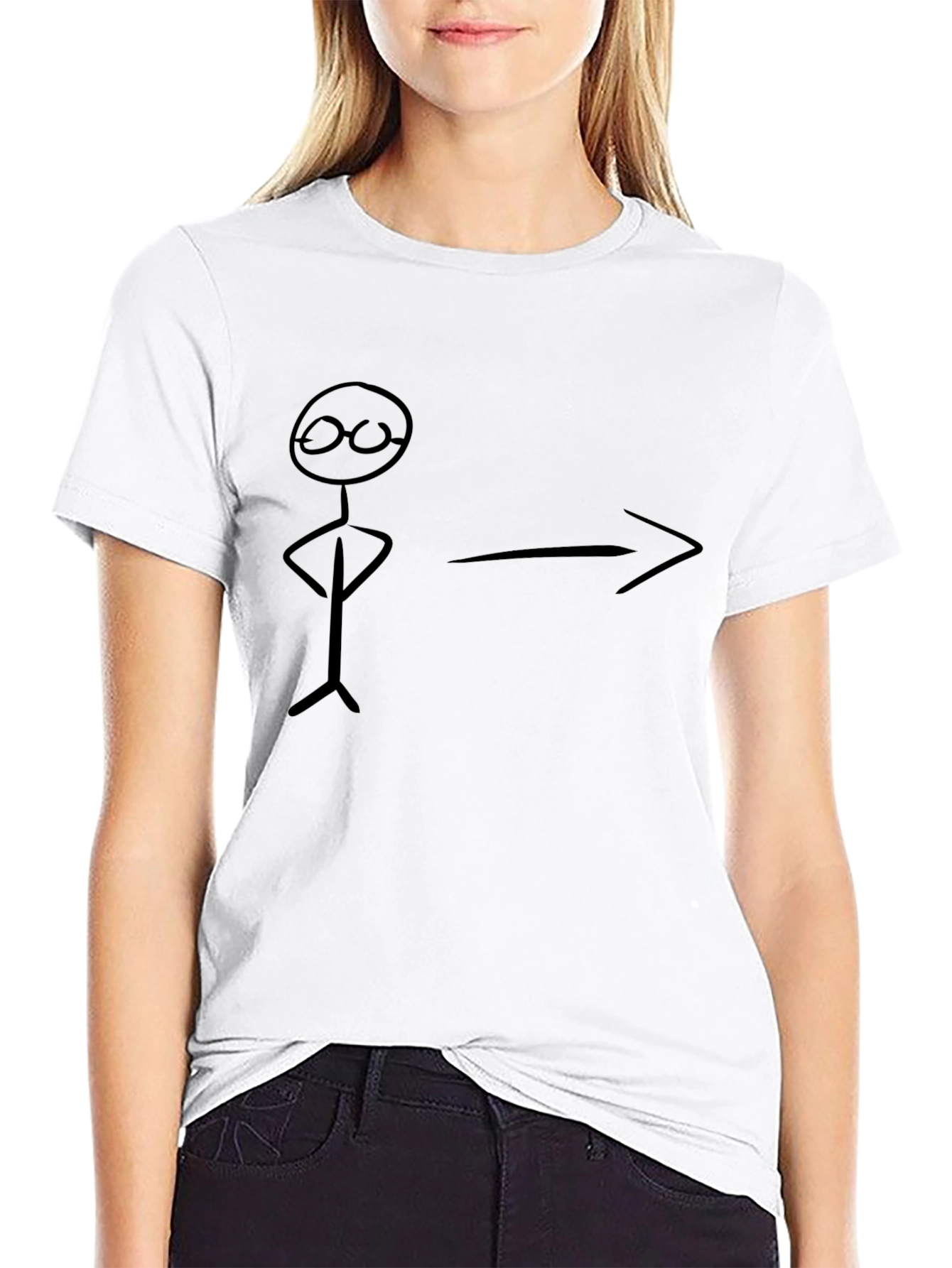 Funny Stick Figure Black T-Shirt