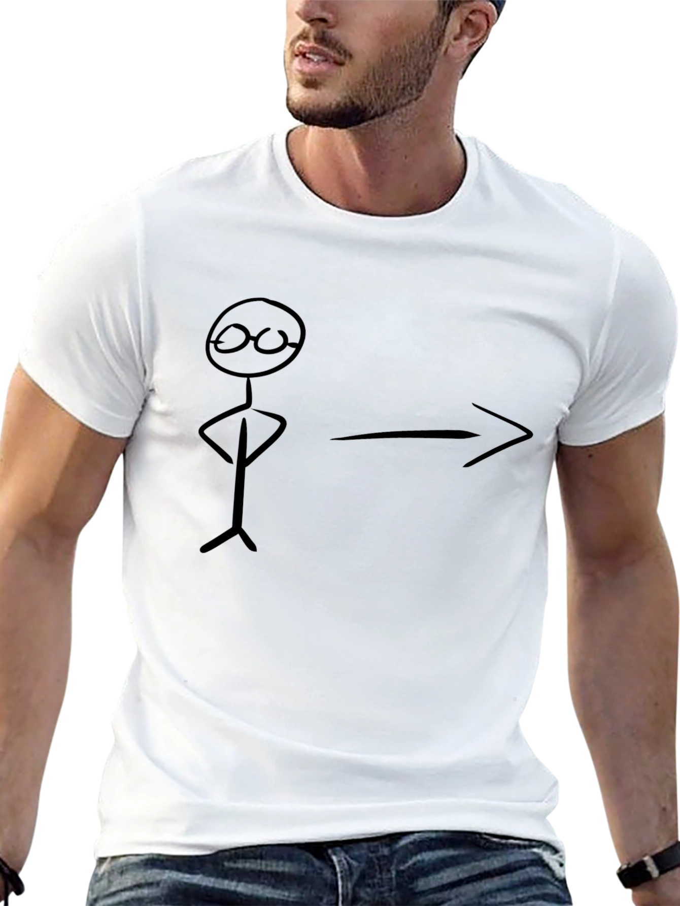 Funny Stick Figure Black T-Shirt