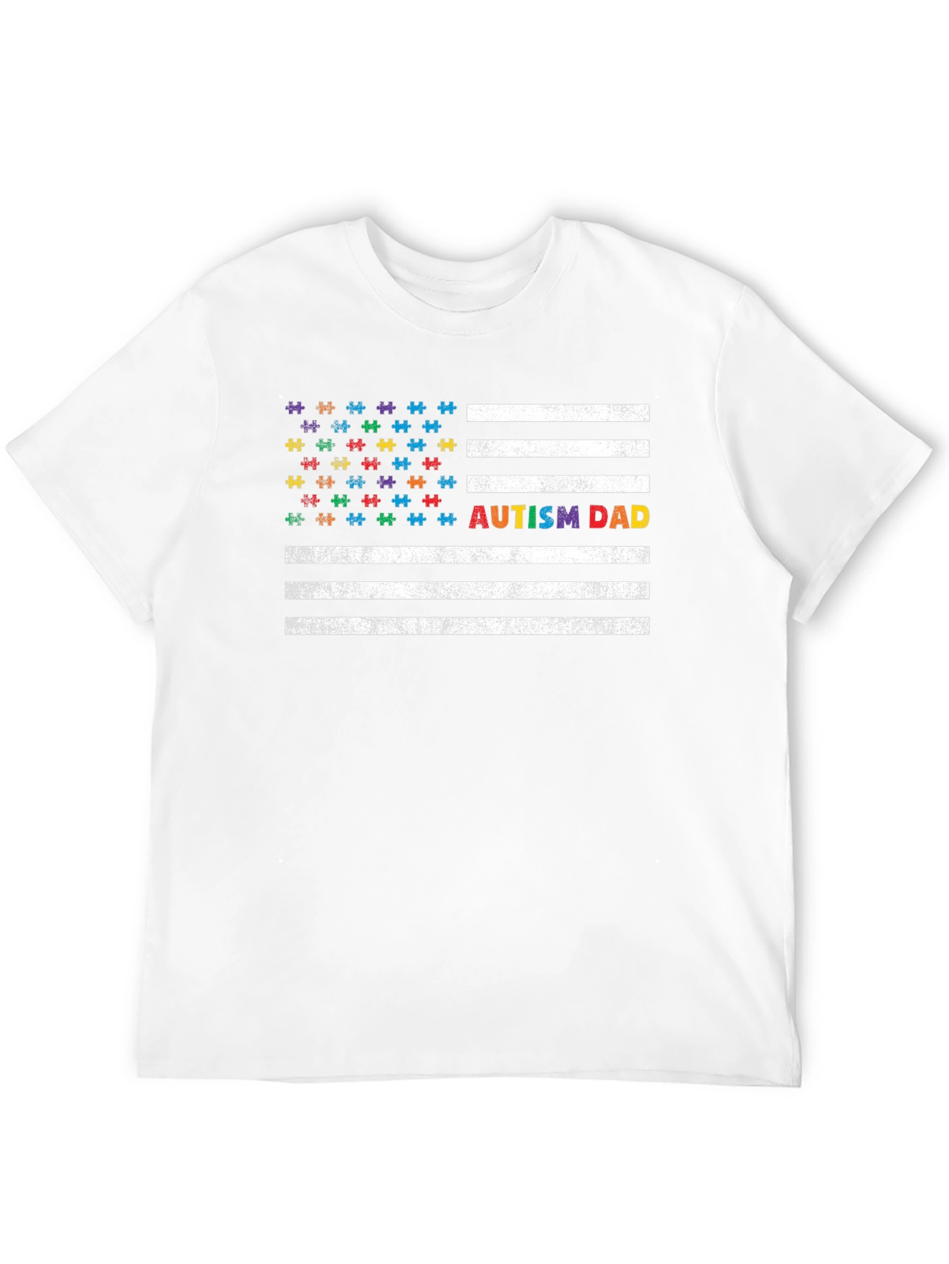 Autism Dad US Flag T-Shirt