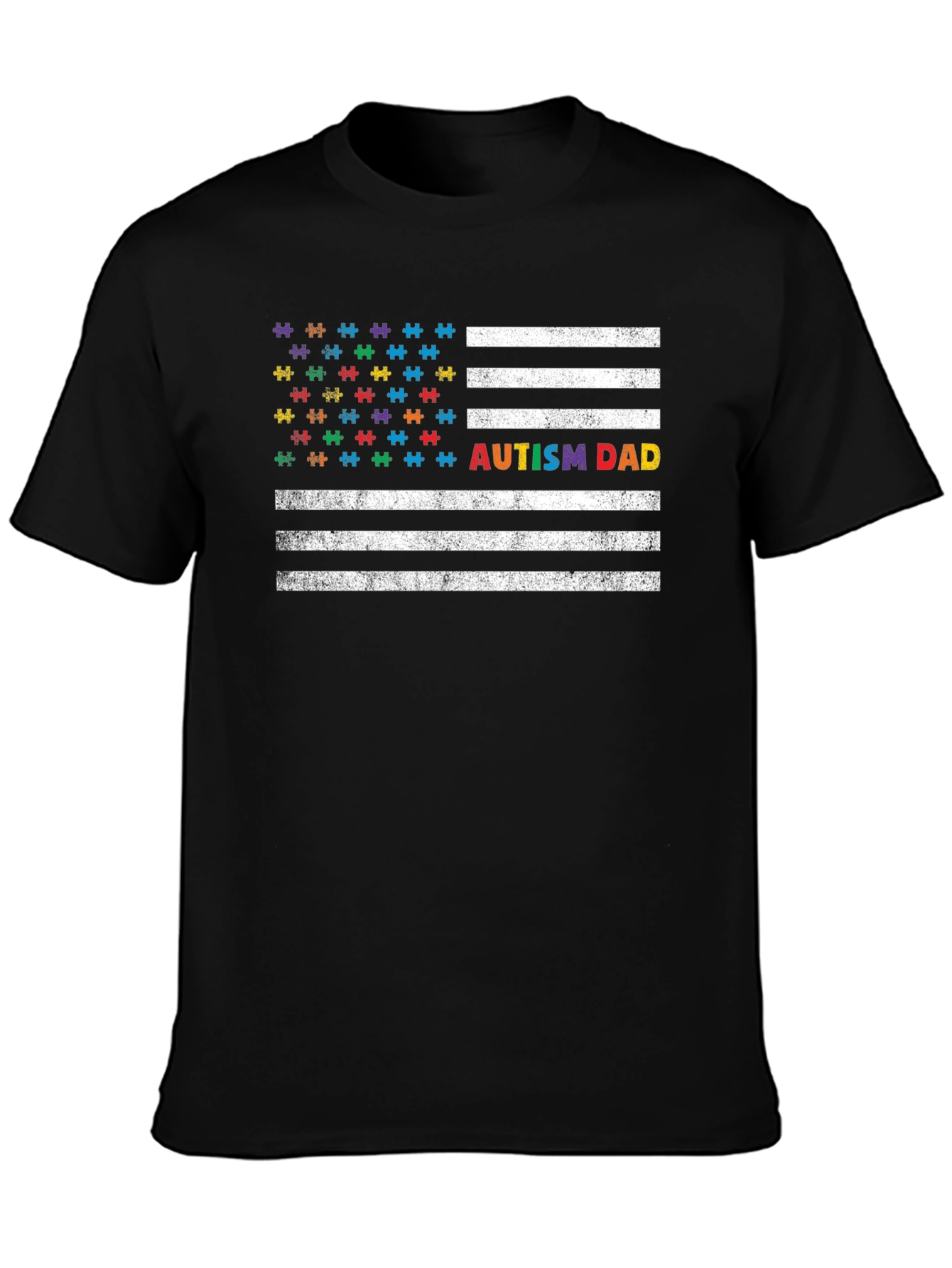 Autism Dad US Flag T-Shirt