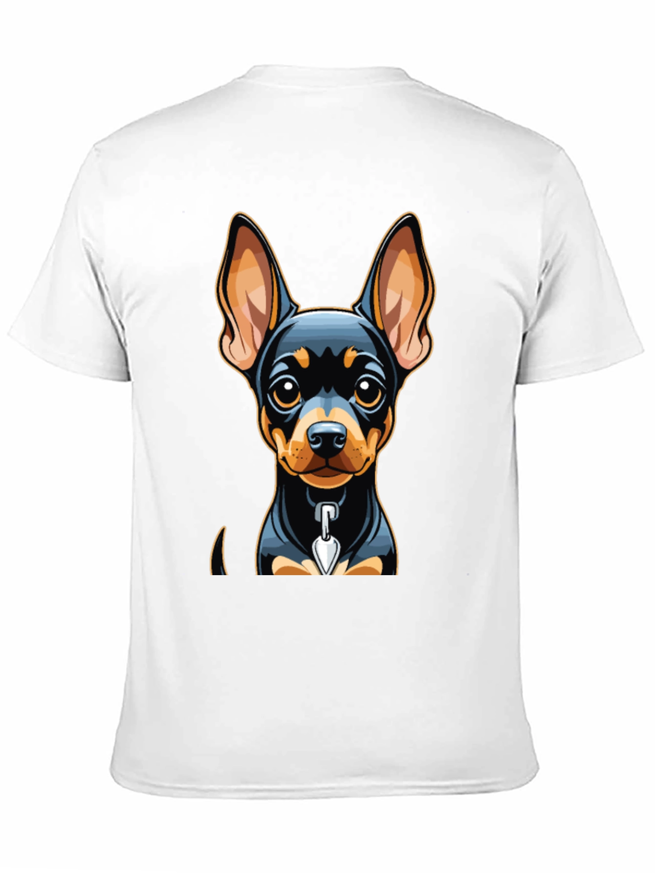 Cute Dog Graphic Tee - Black Cotton Blend