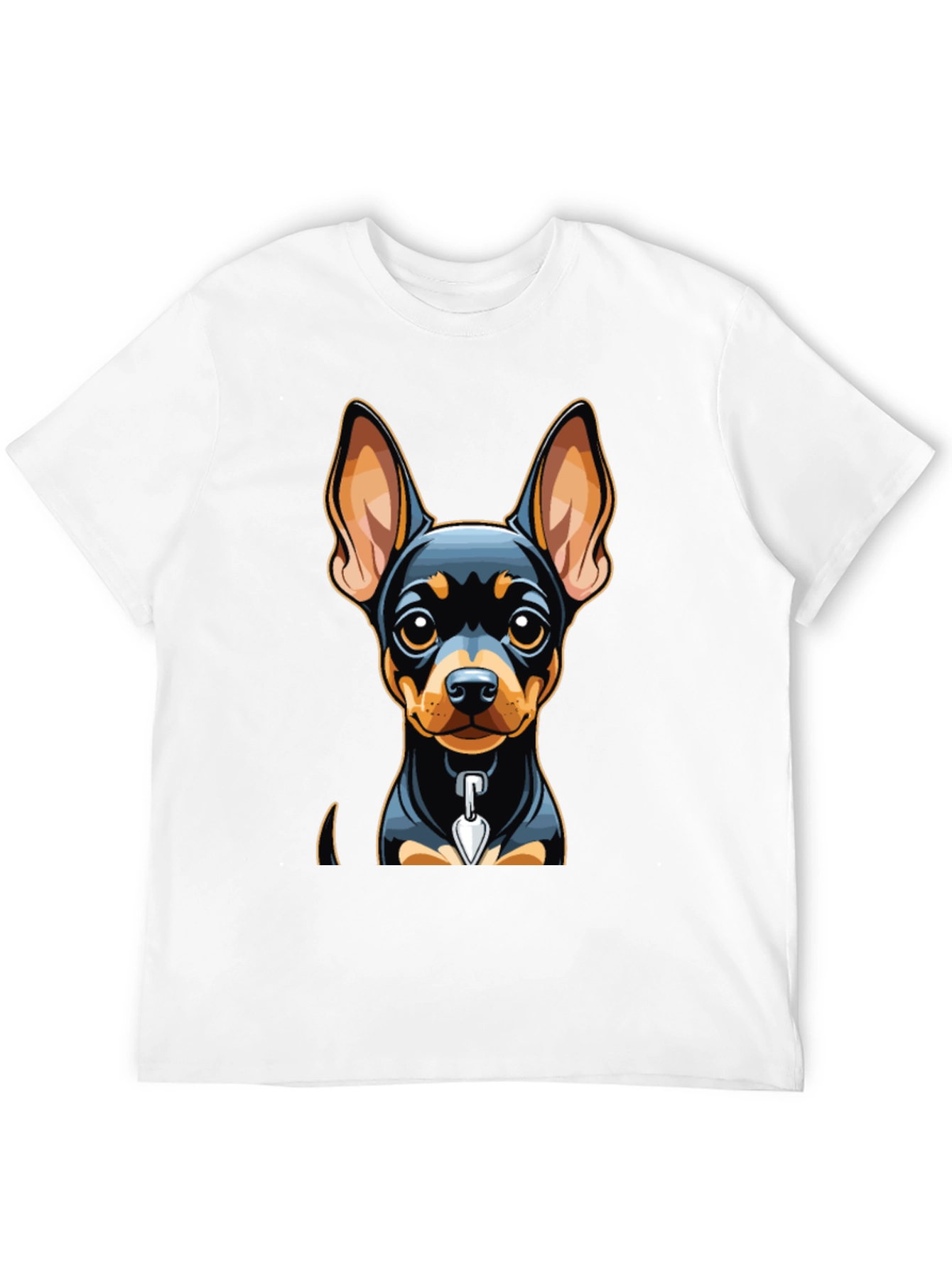 Cute Dog Graphic Tee - Black Cotton Blend