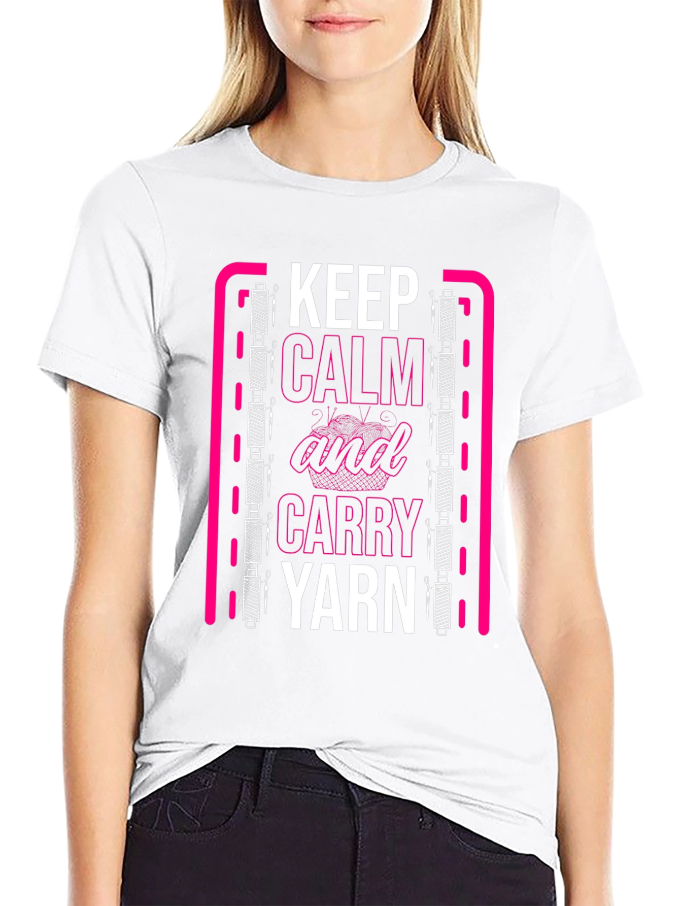 Keep Calm and Carry Yarn Graphic T-Shirt