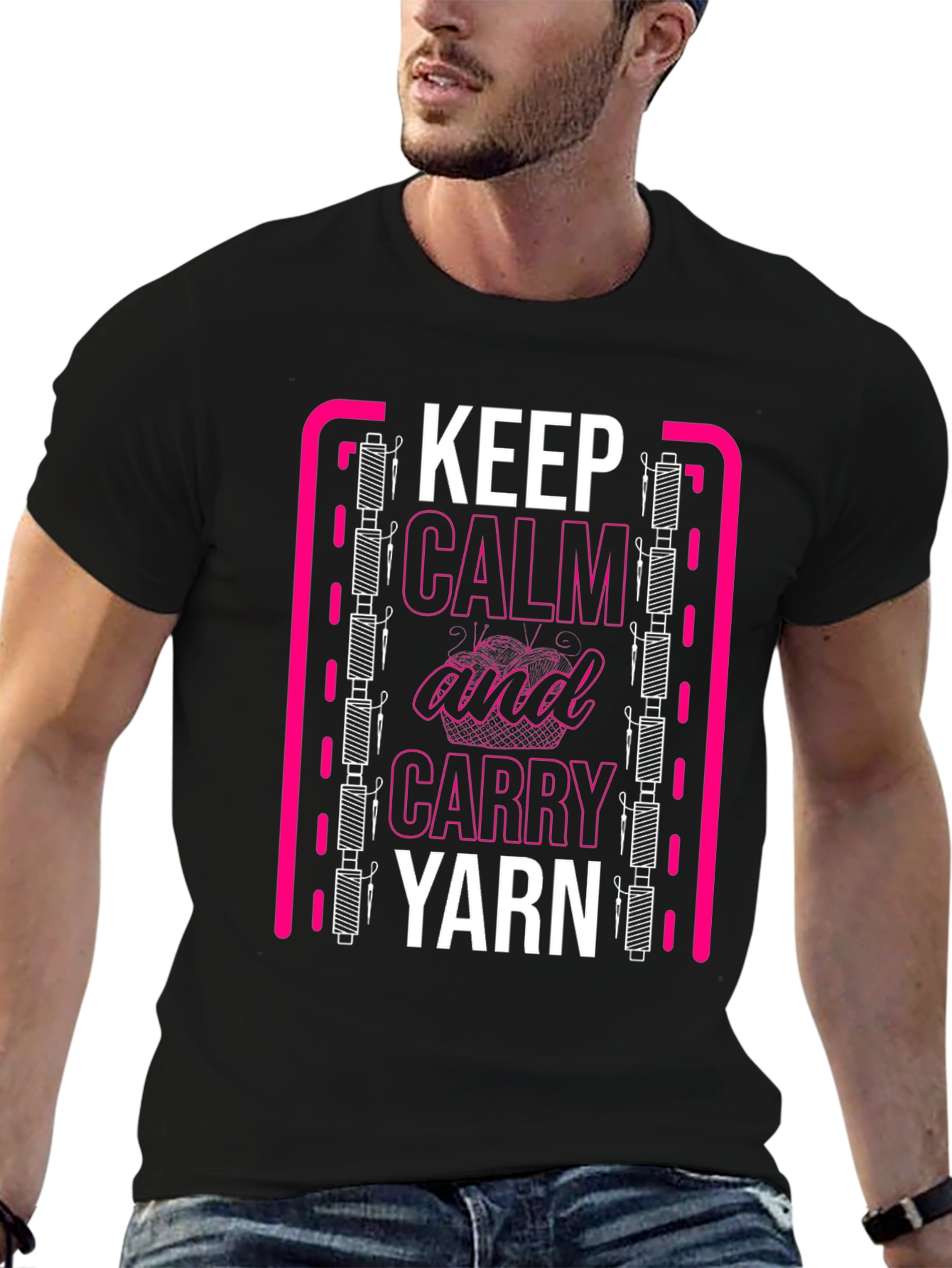 Keep Calm and Carry Yarn Graphic T-Shirt